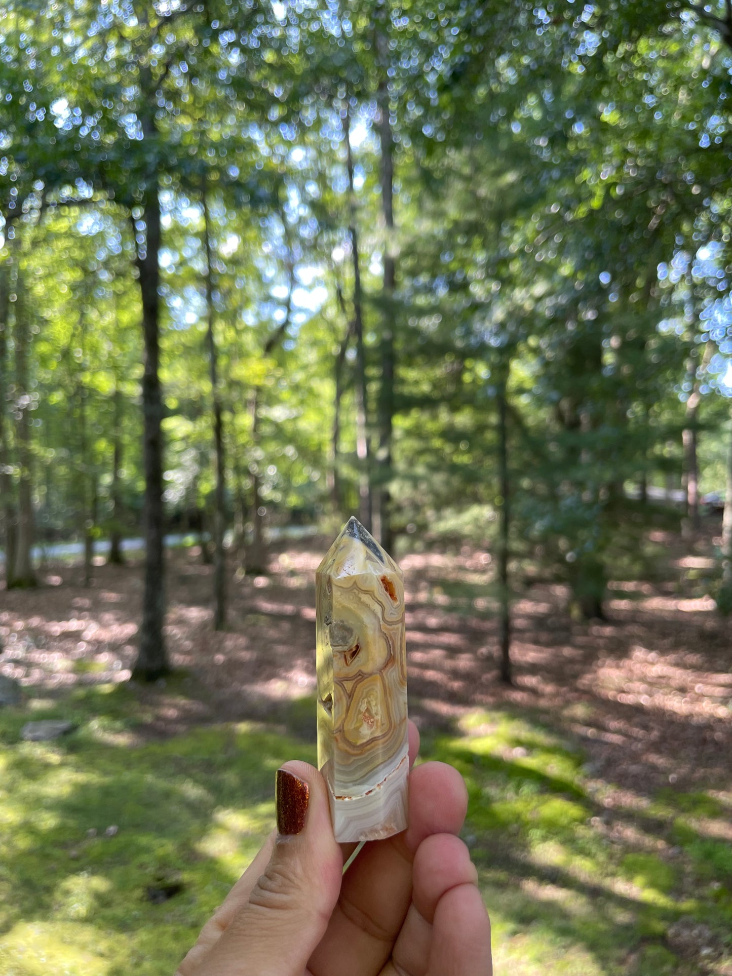 Crazy lace agate point