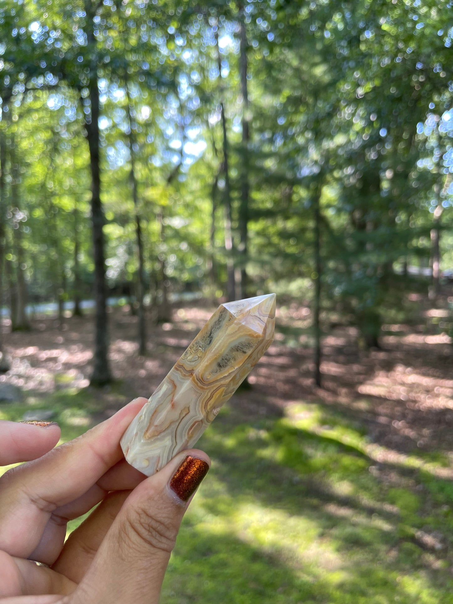 Crazy lace agate point