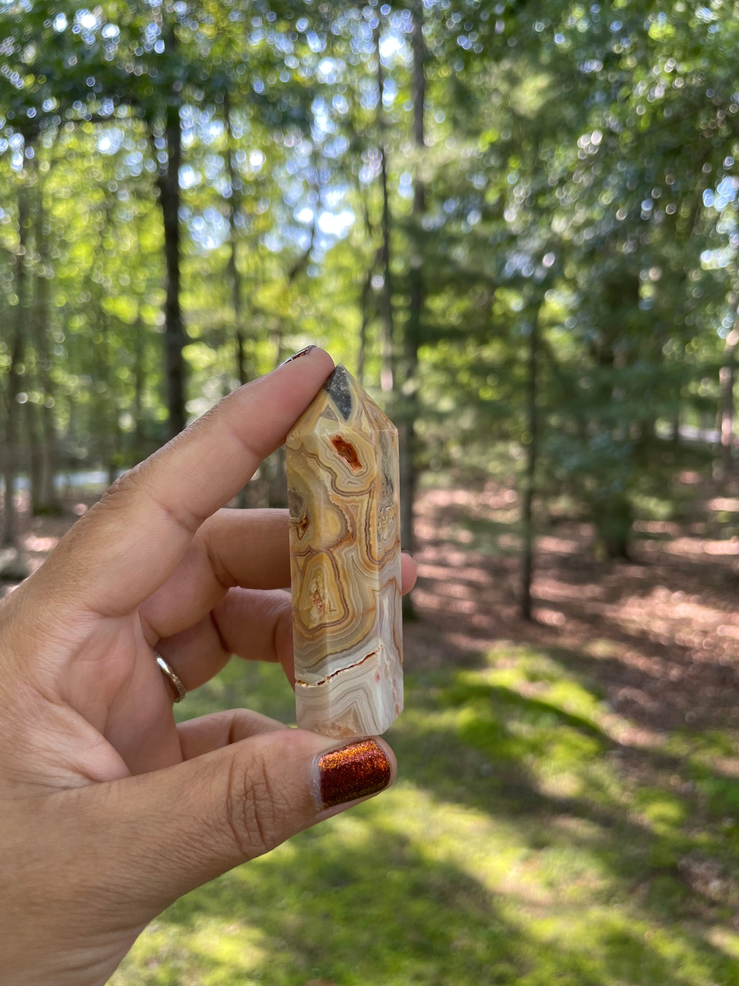 Crazy lace agate point