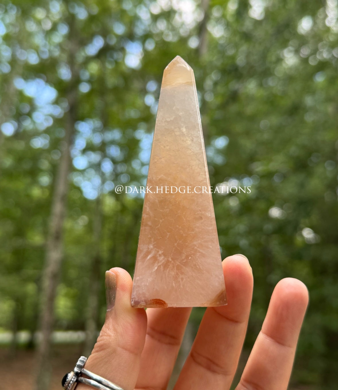 Druzy agate obelisk