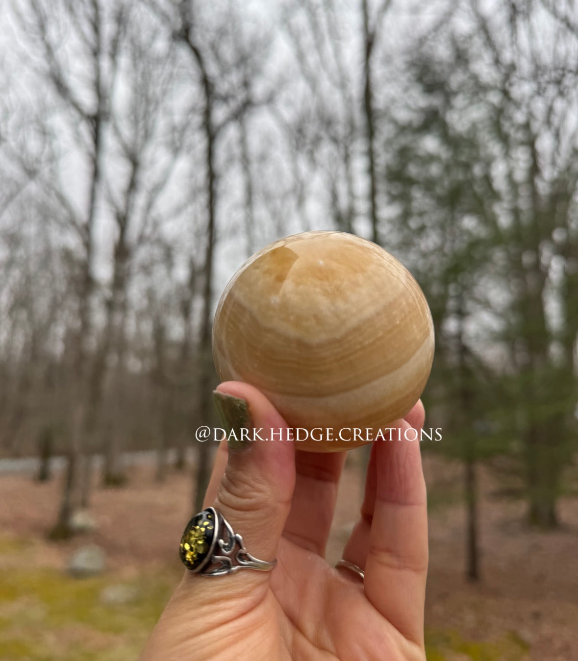 Orange calcite sphere