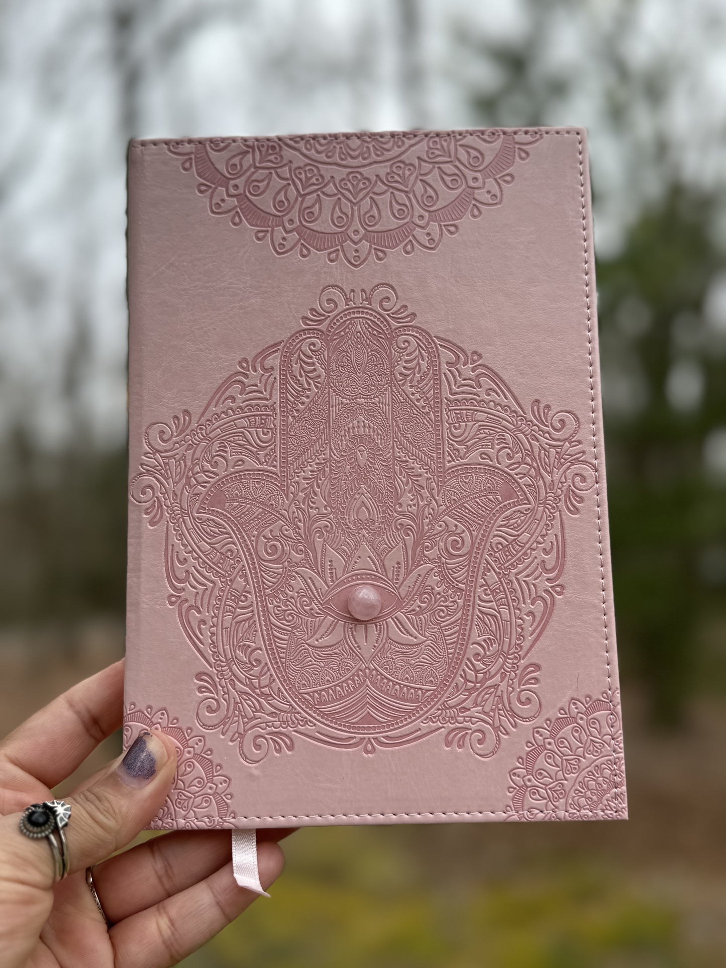 Leather bound Hamsa journal
