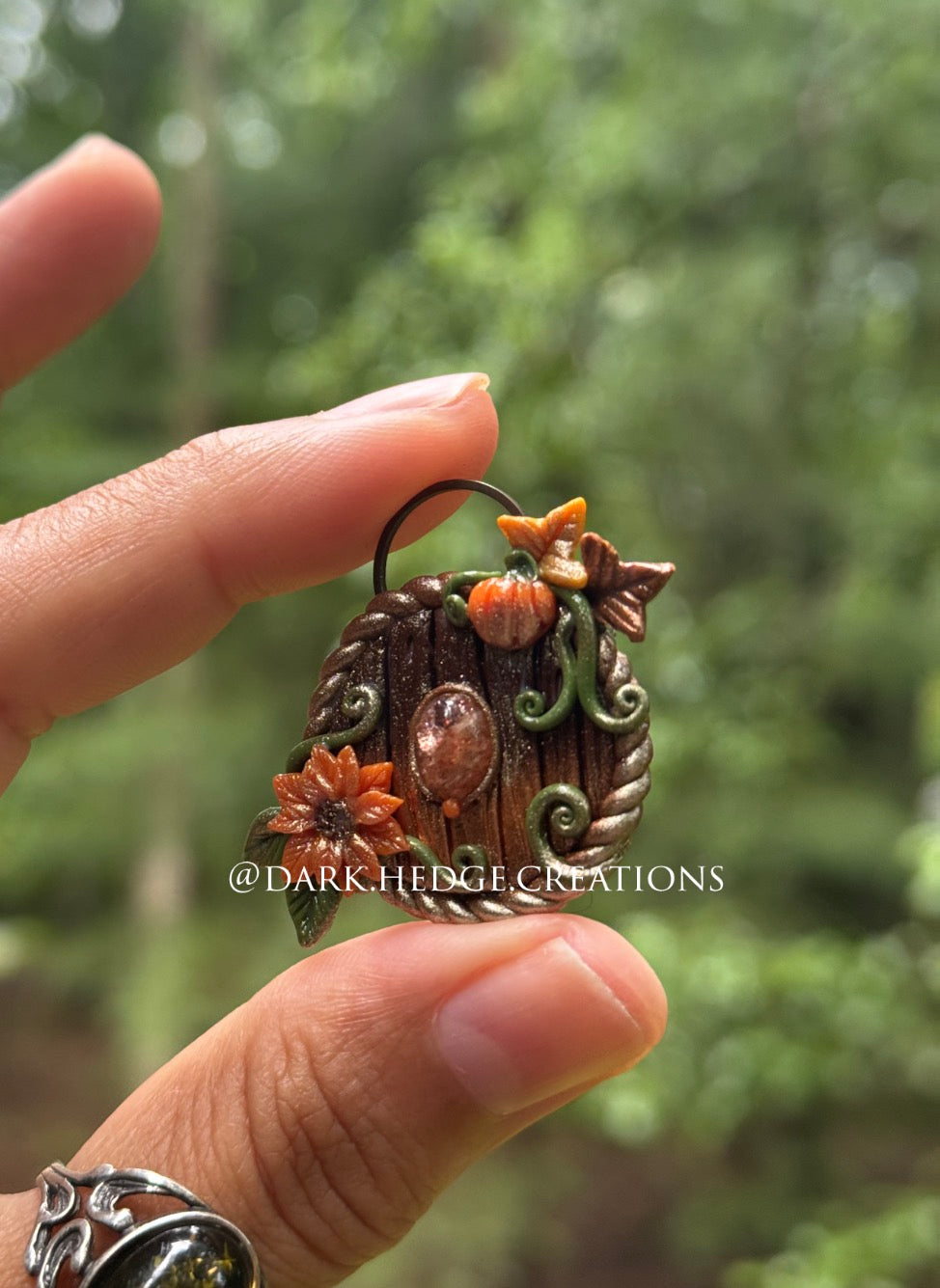 Autumn Whisper fairy door pendant