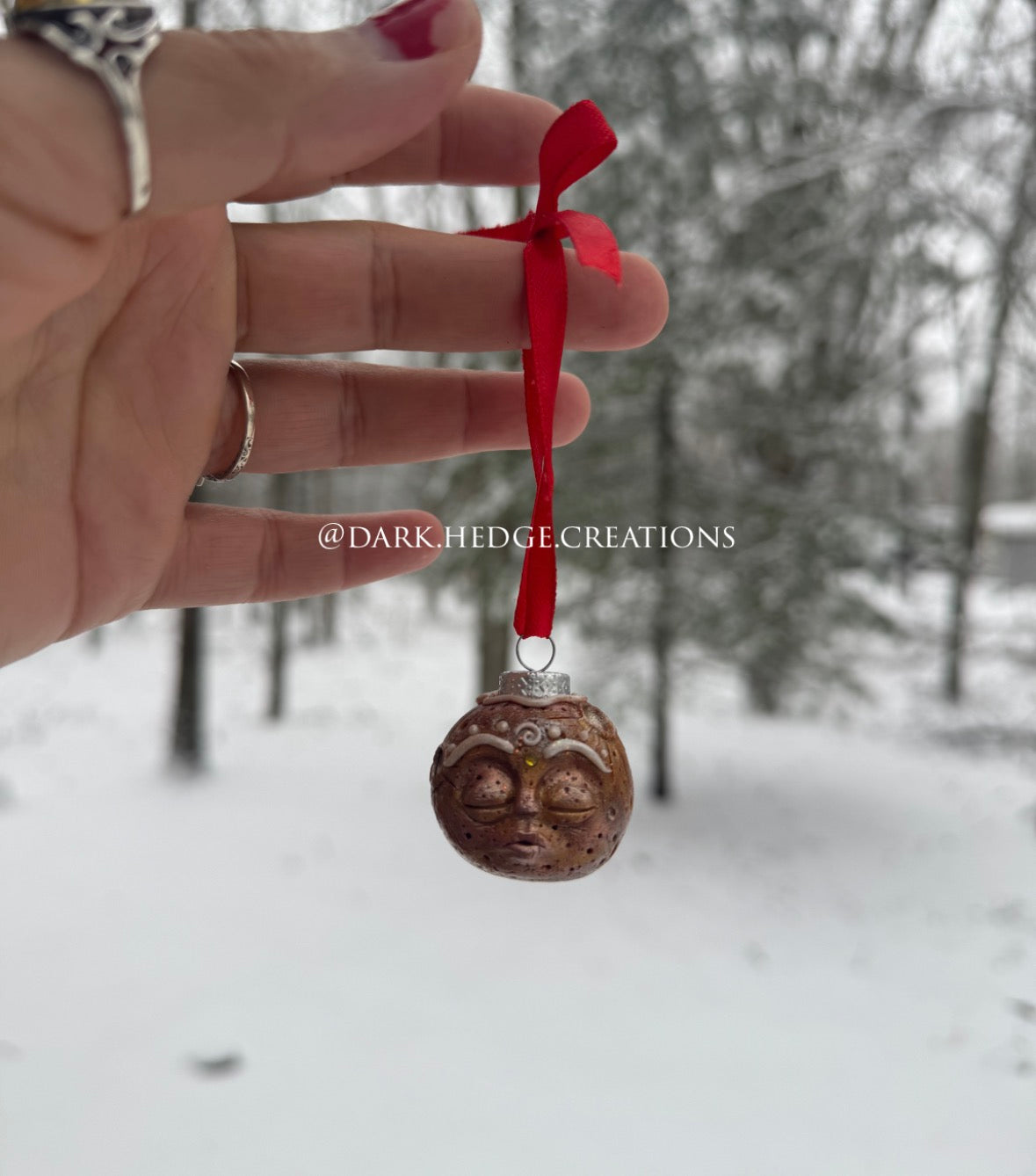 Gingerbread moon ornament