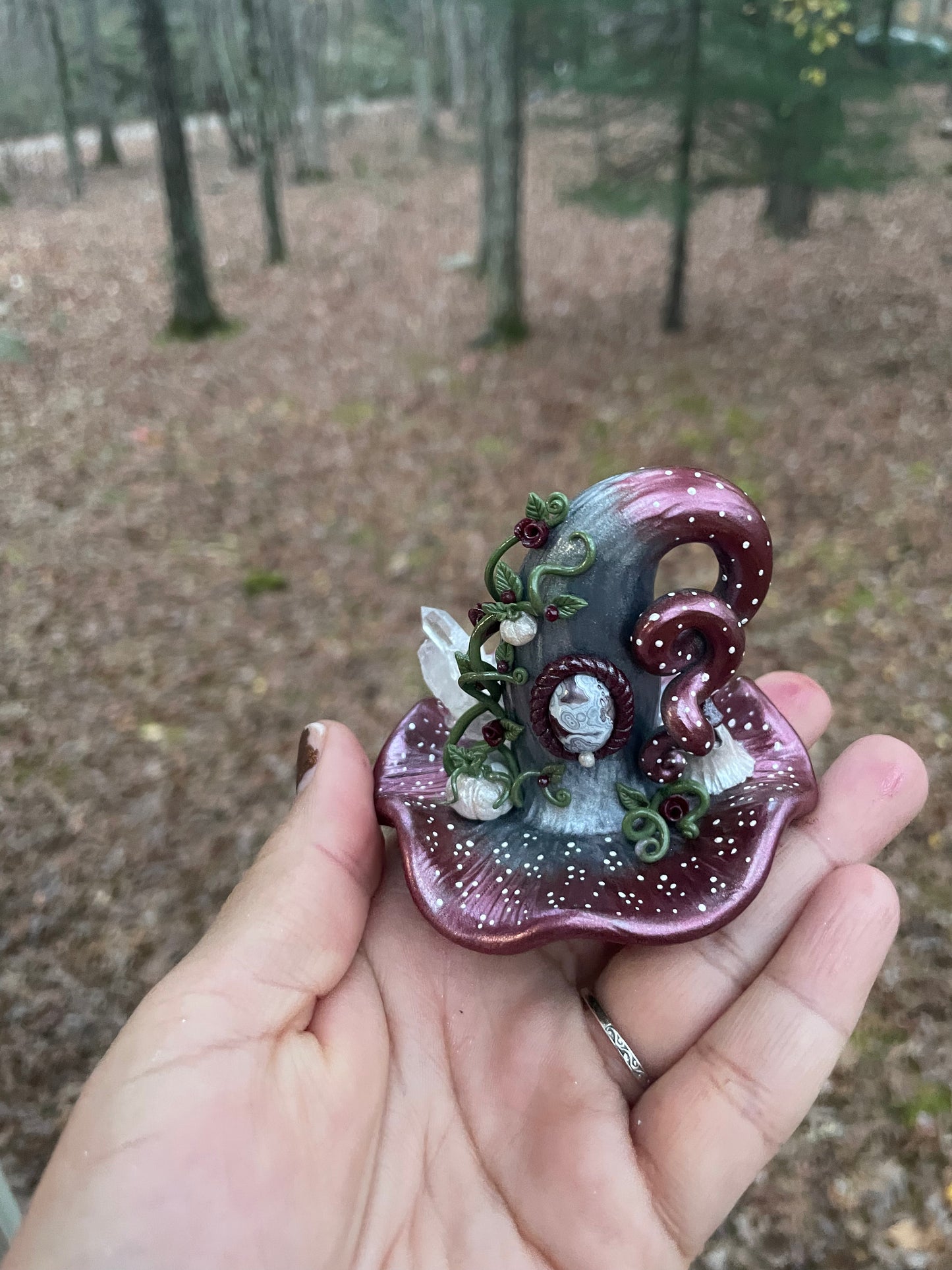 Ghostly garden with hat