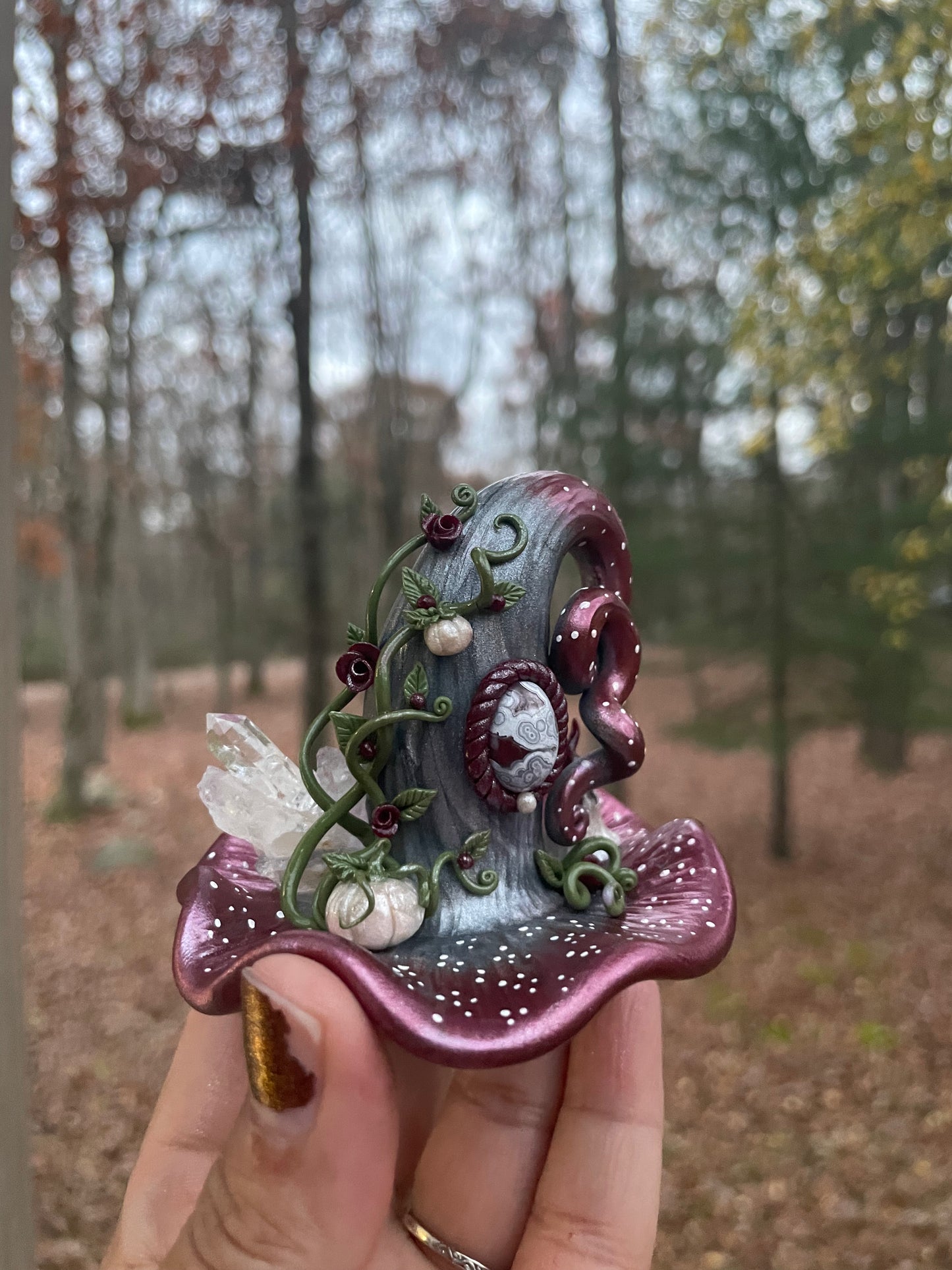 Ghostly garden with hat