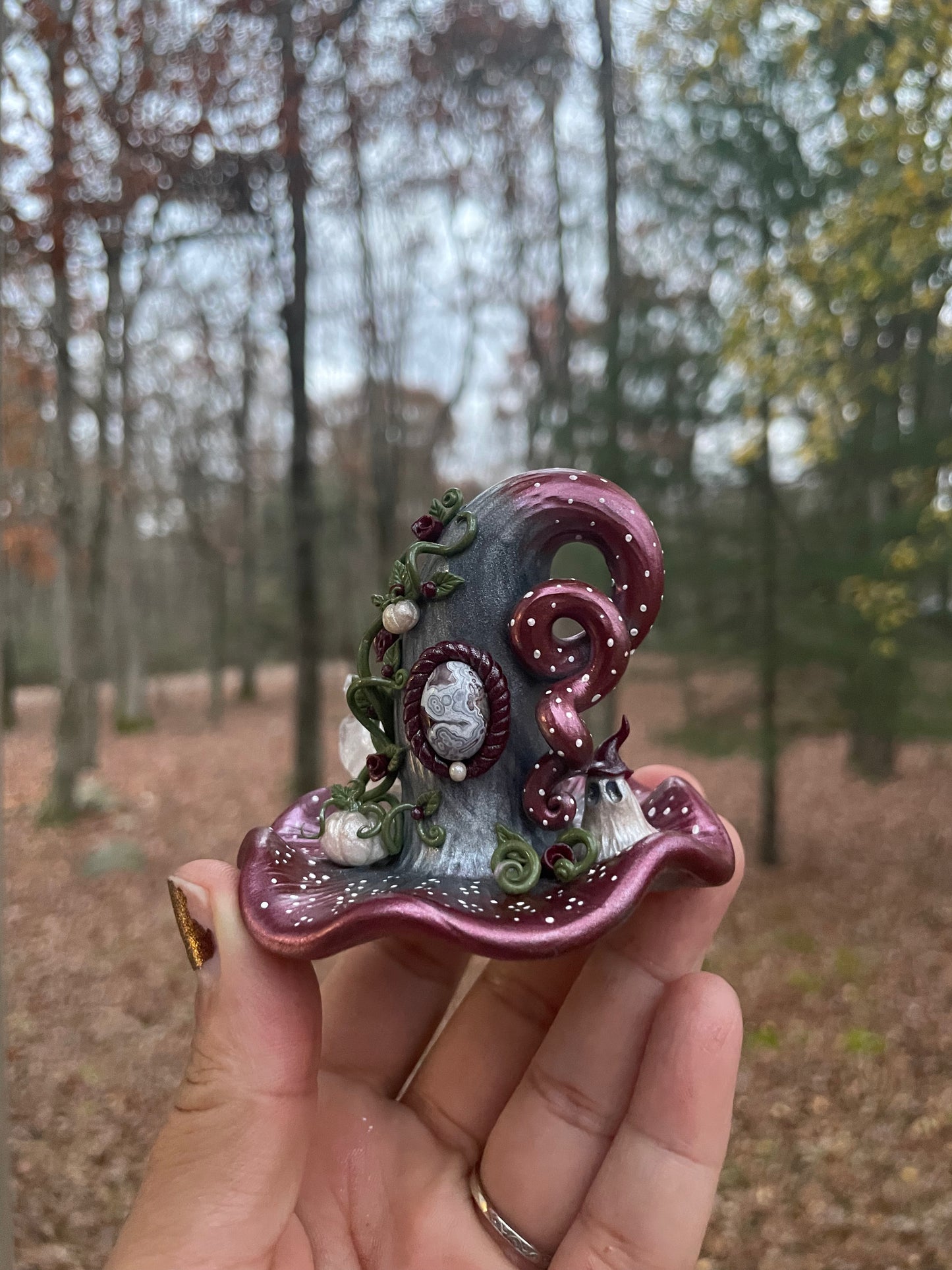 Ghostly garden with hat