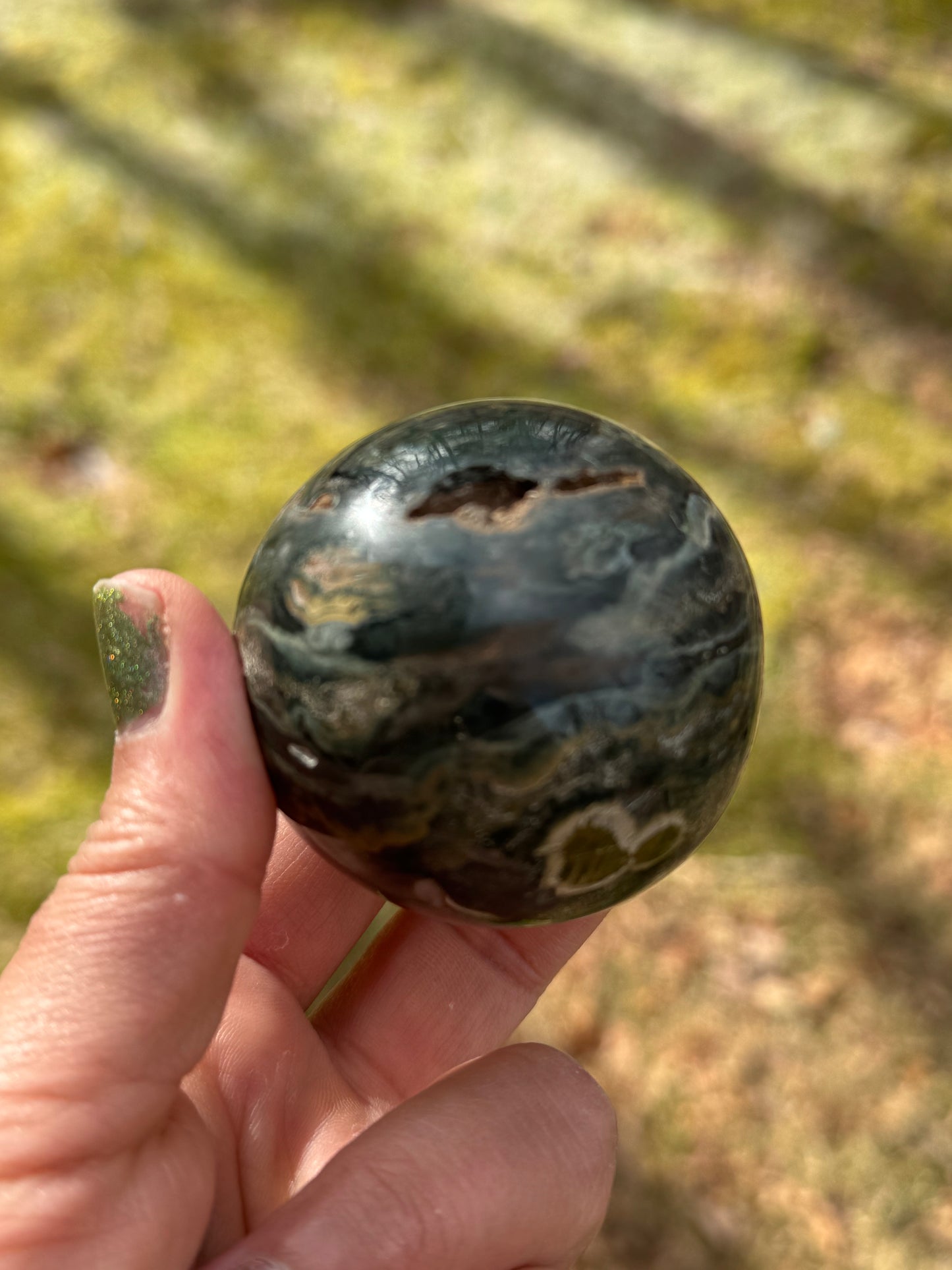 Amazing ocean Jasper sphere