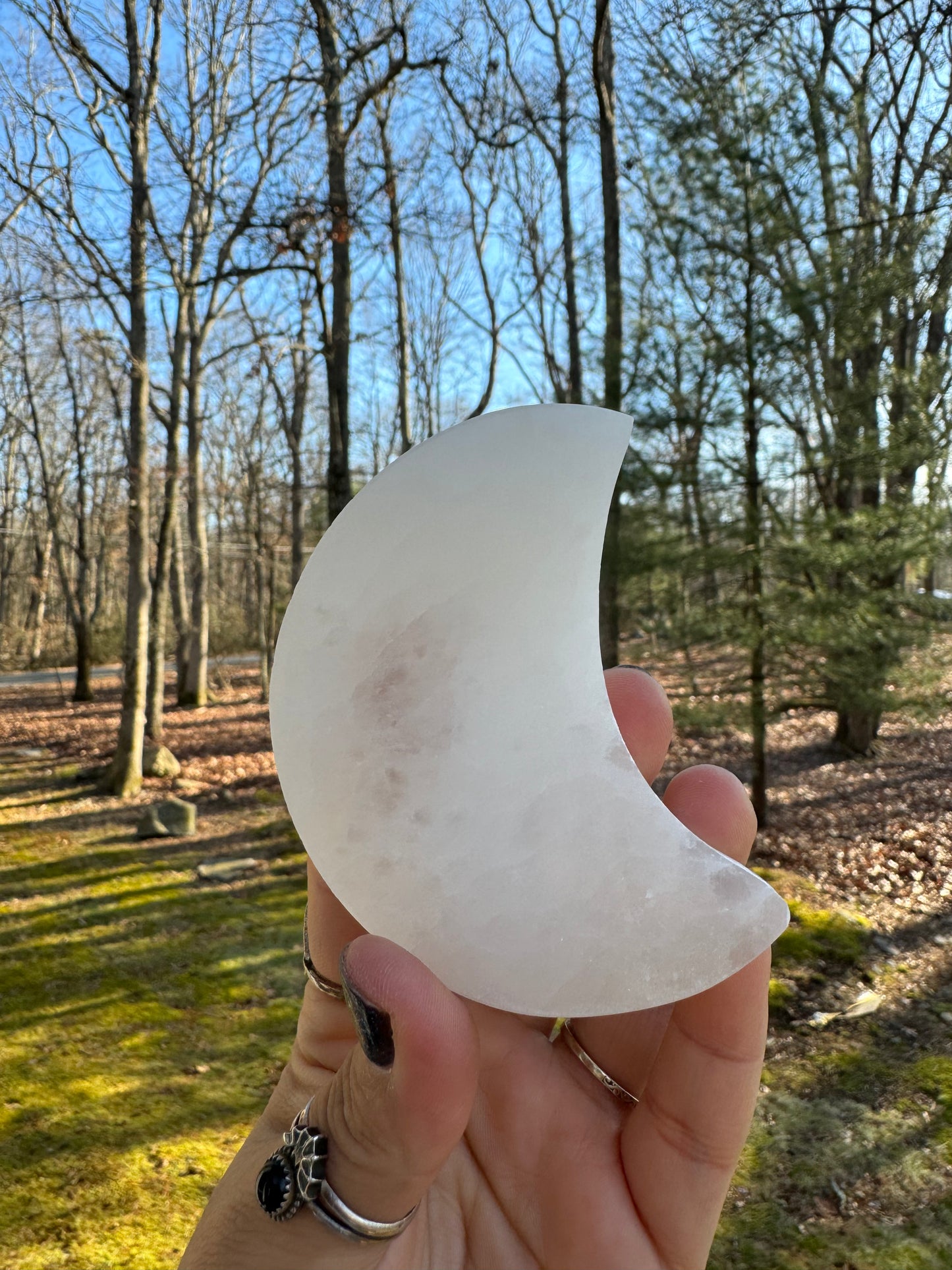 Mini Selenite moon charging plate