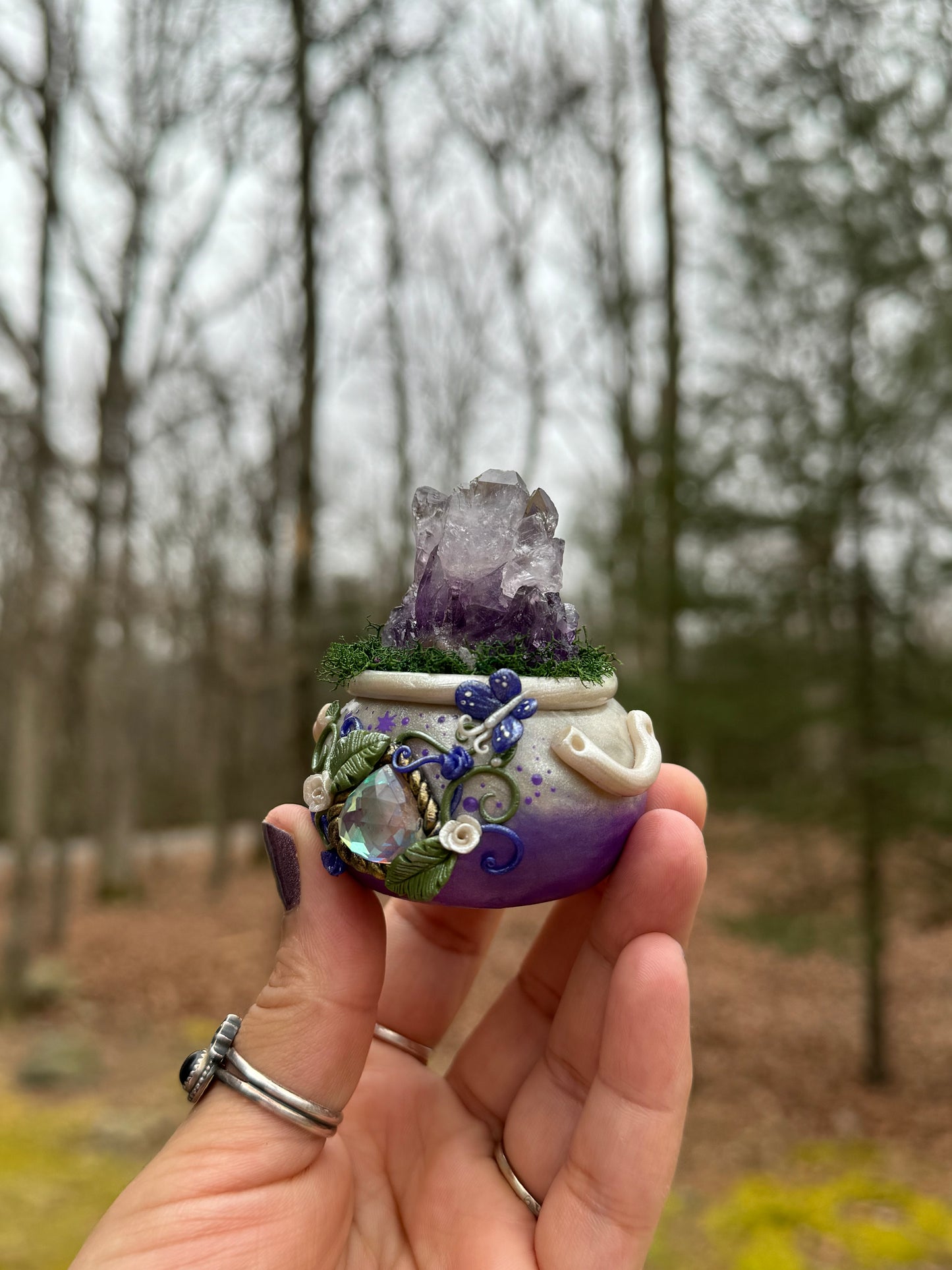 “A Taste Of Spring” Crystal brew wishing cauldron