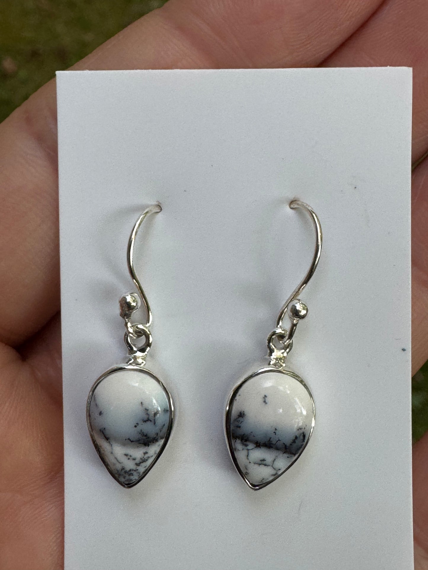 Sterling silver Dendritic opal earrings