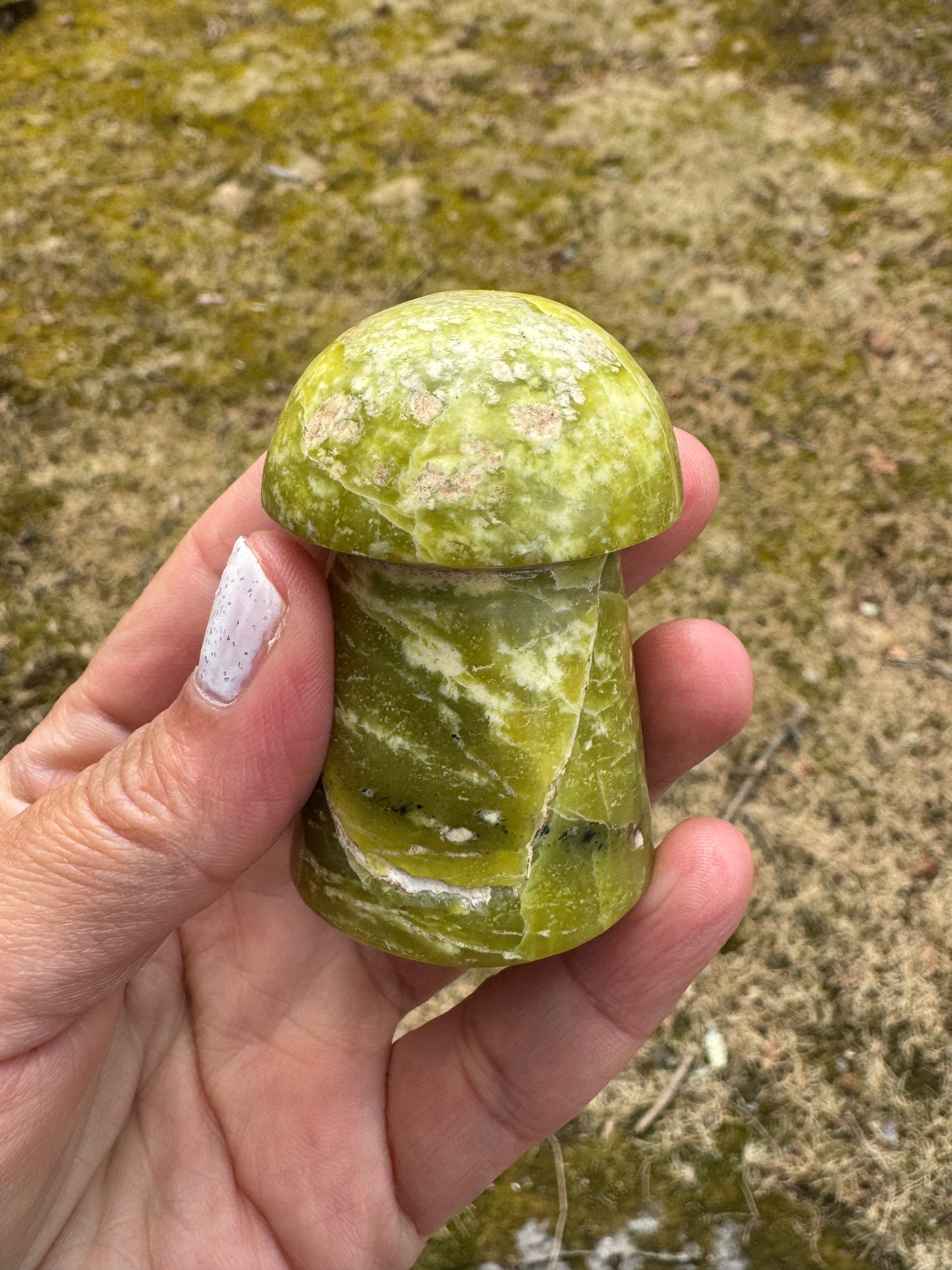 Idocrase mushroom carving