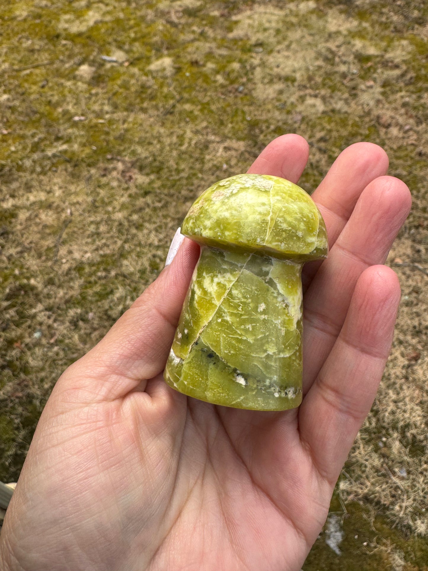 Idocrase mushroom carving