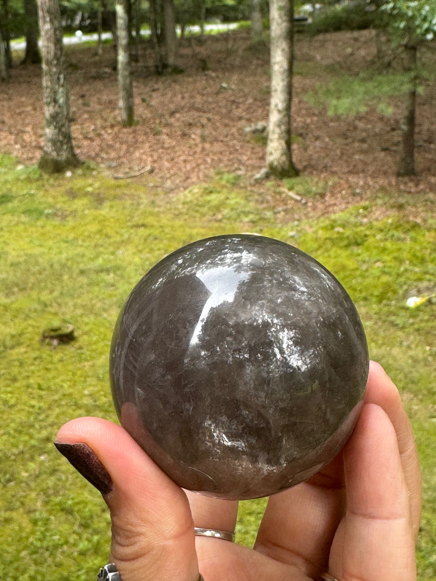 Smoky quartz sphere