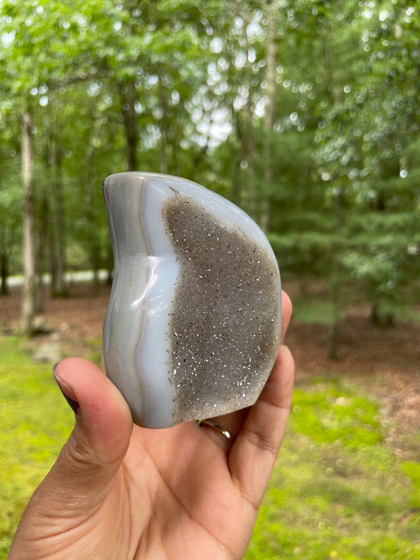 Druzy agate flame