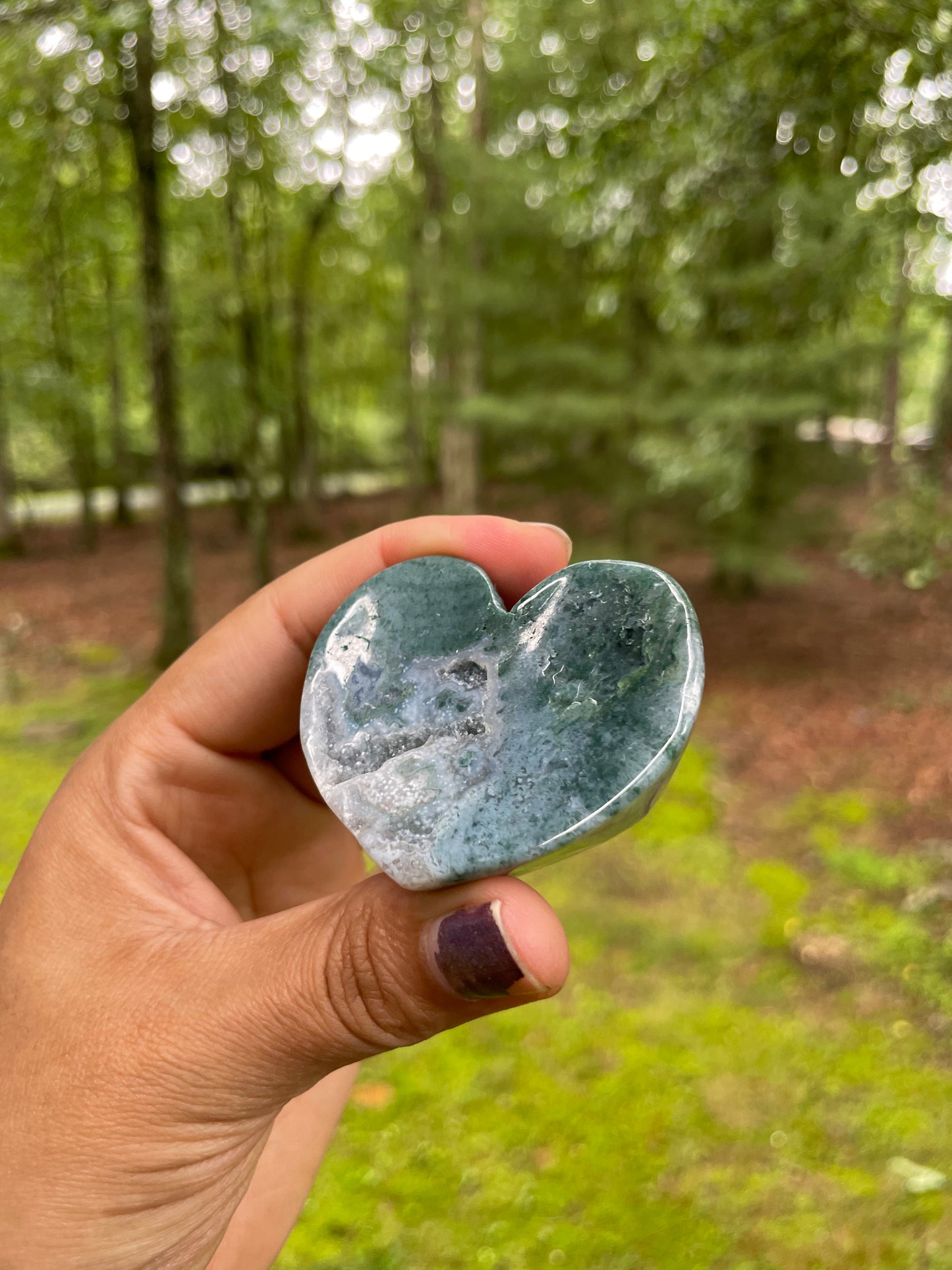 Moss agate mini dish