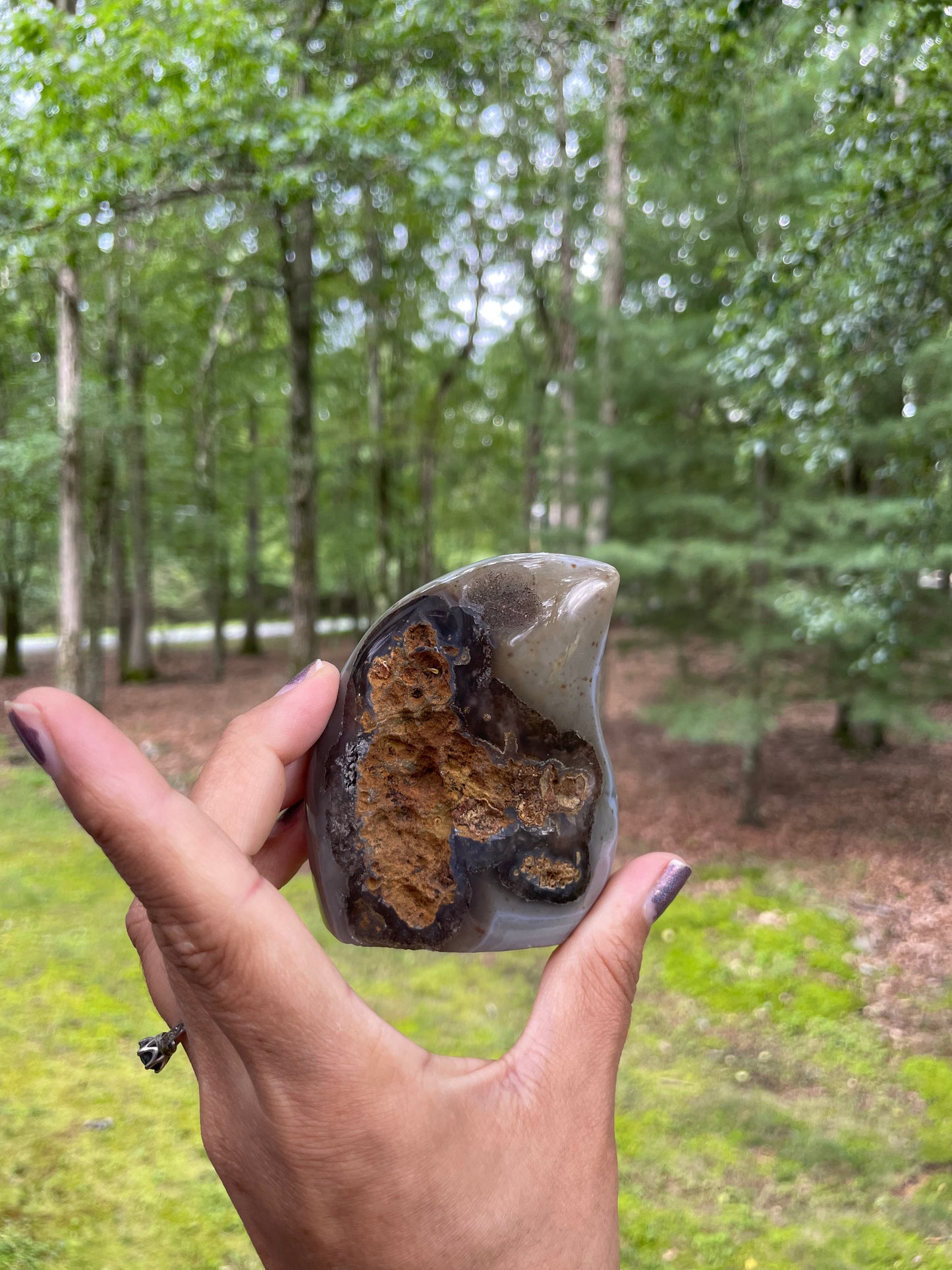 Druzy agate flame