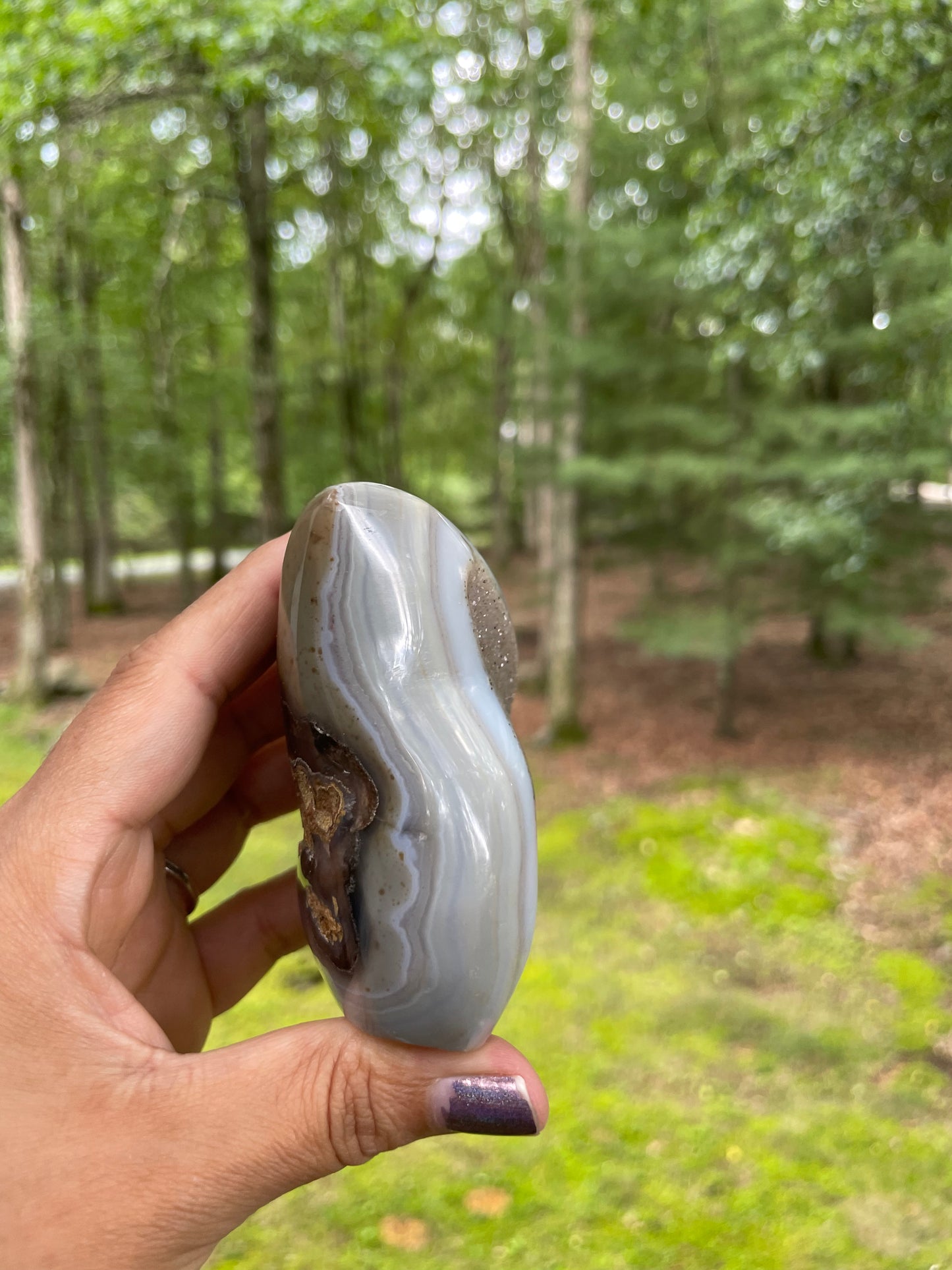 Druzy agate flame