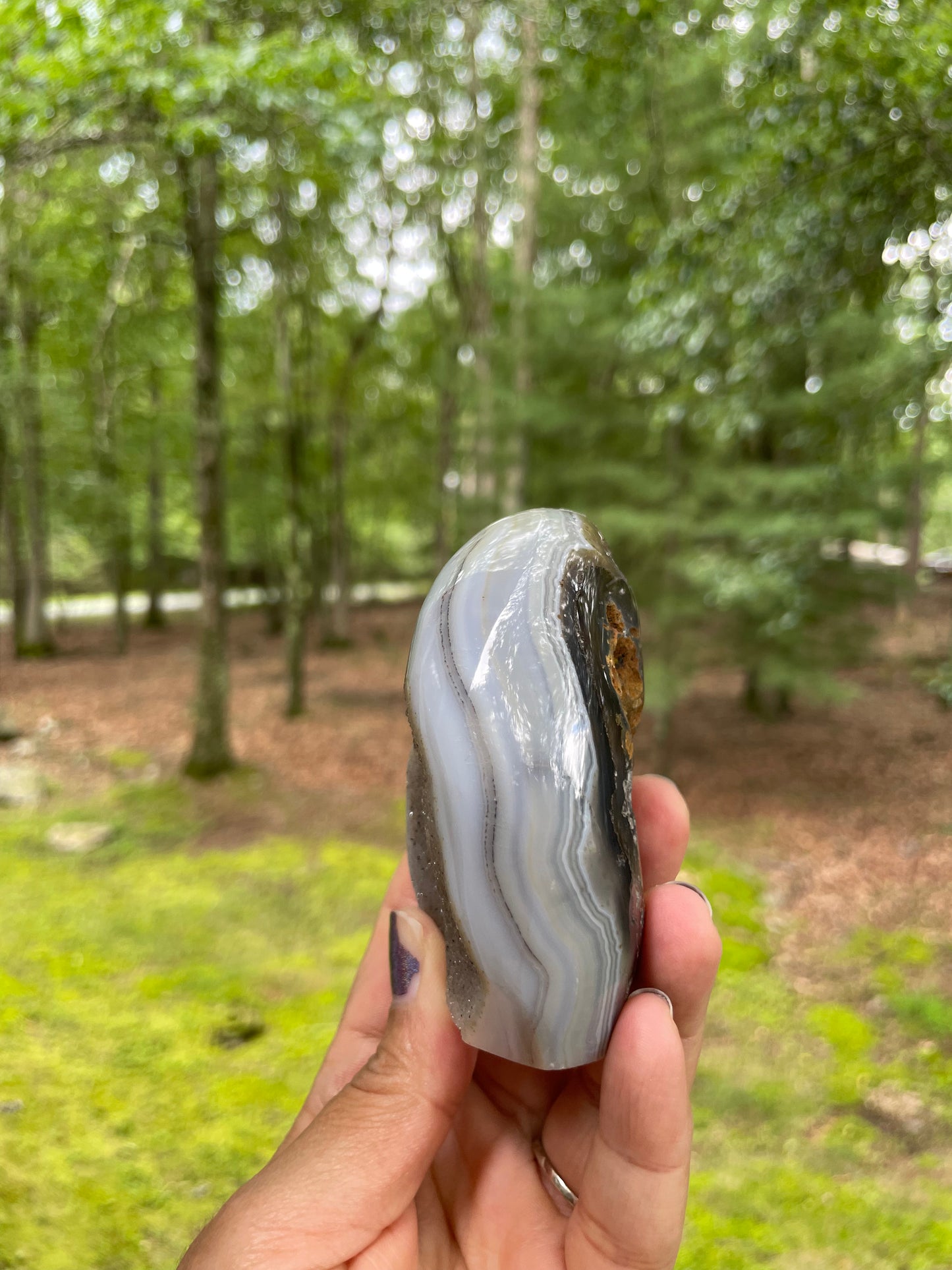 Druzy agate flame