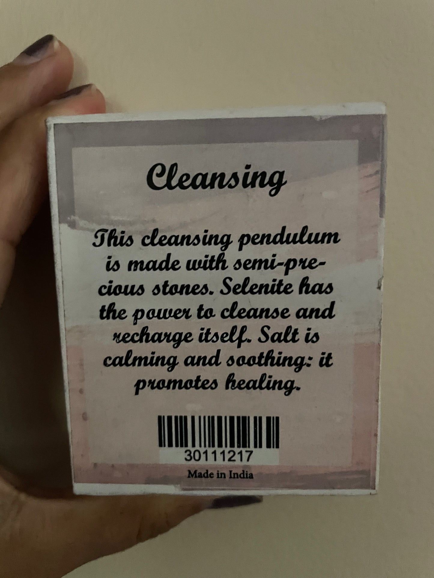 Selenite and salt cleansing pendulum