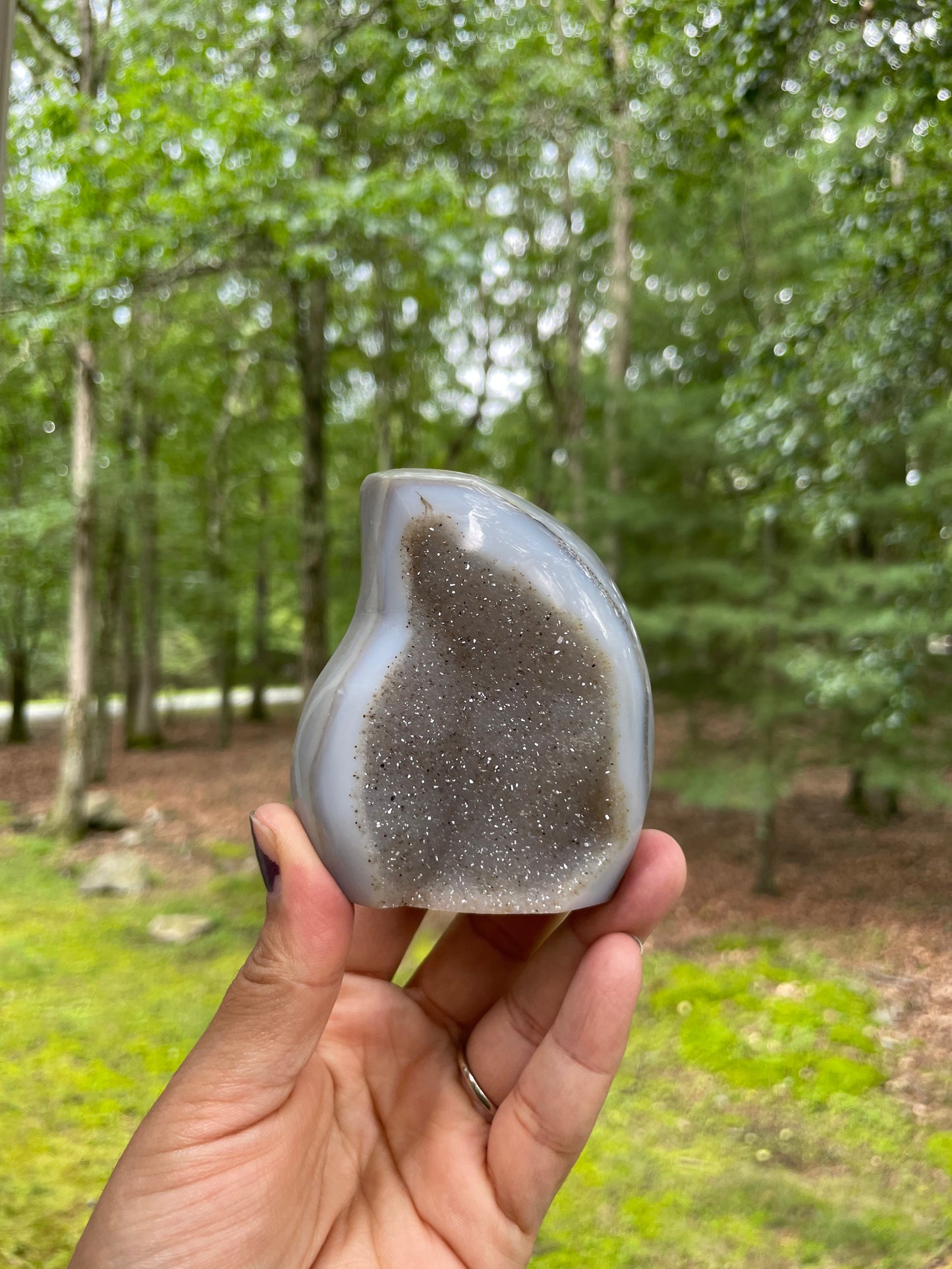 Druzy agate flame