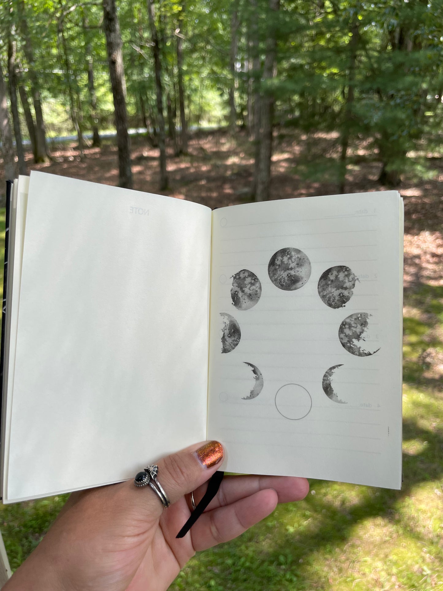 Leather bound moon a phase ritual journal (small)