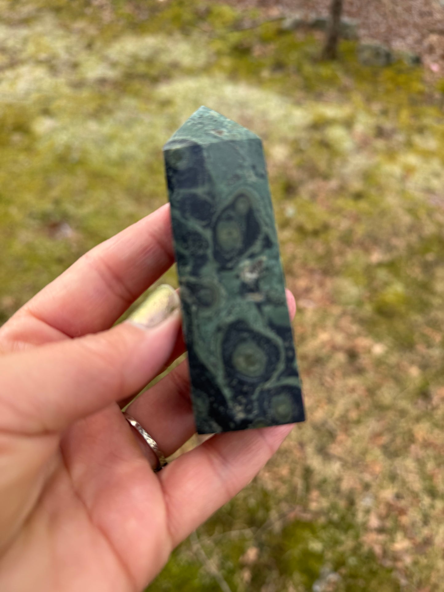 Kambaba Jasper point ( green jasper)