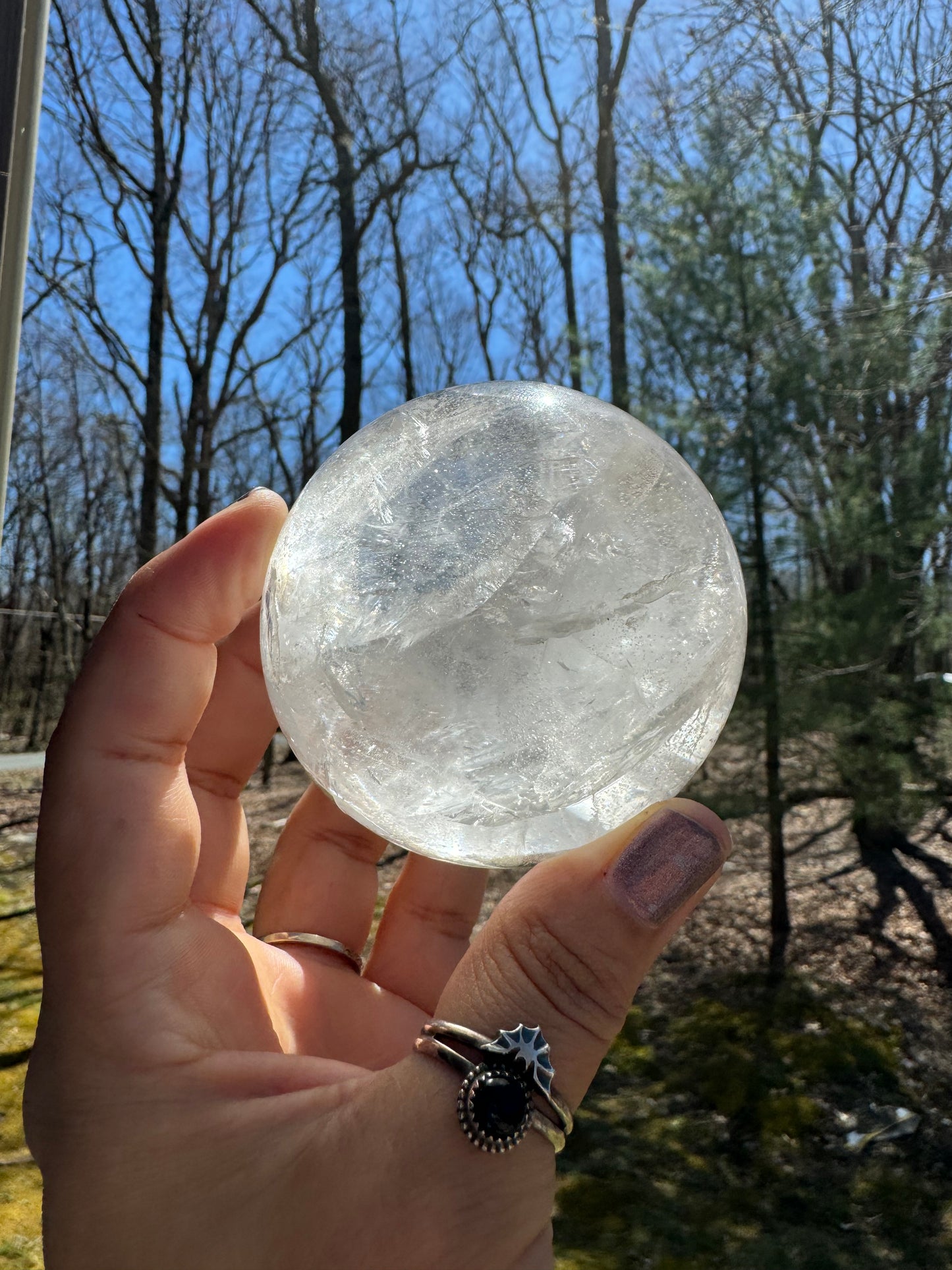 Brazilian clear quartz sphere