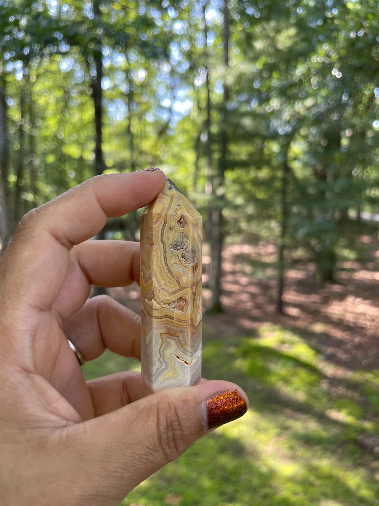 Crazy lace agate point
