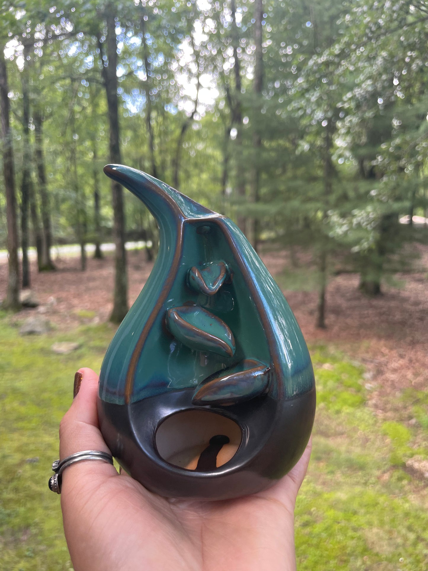 Ceramic, teardrop, backflow, incense burner