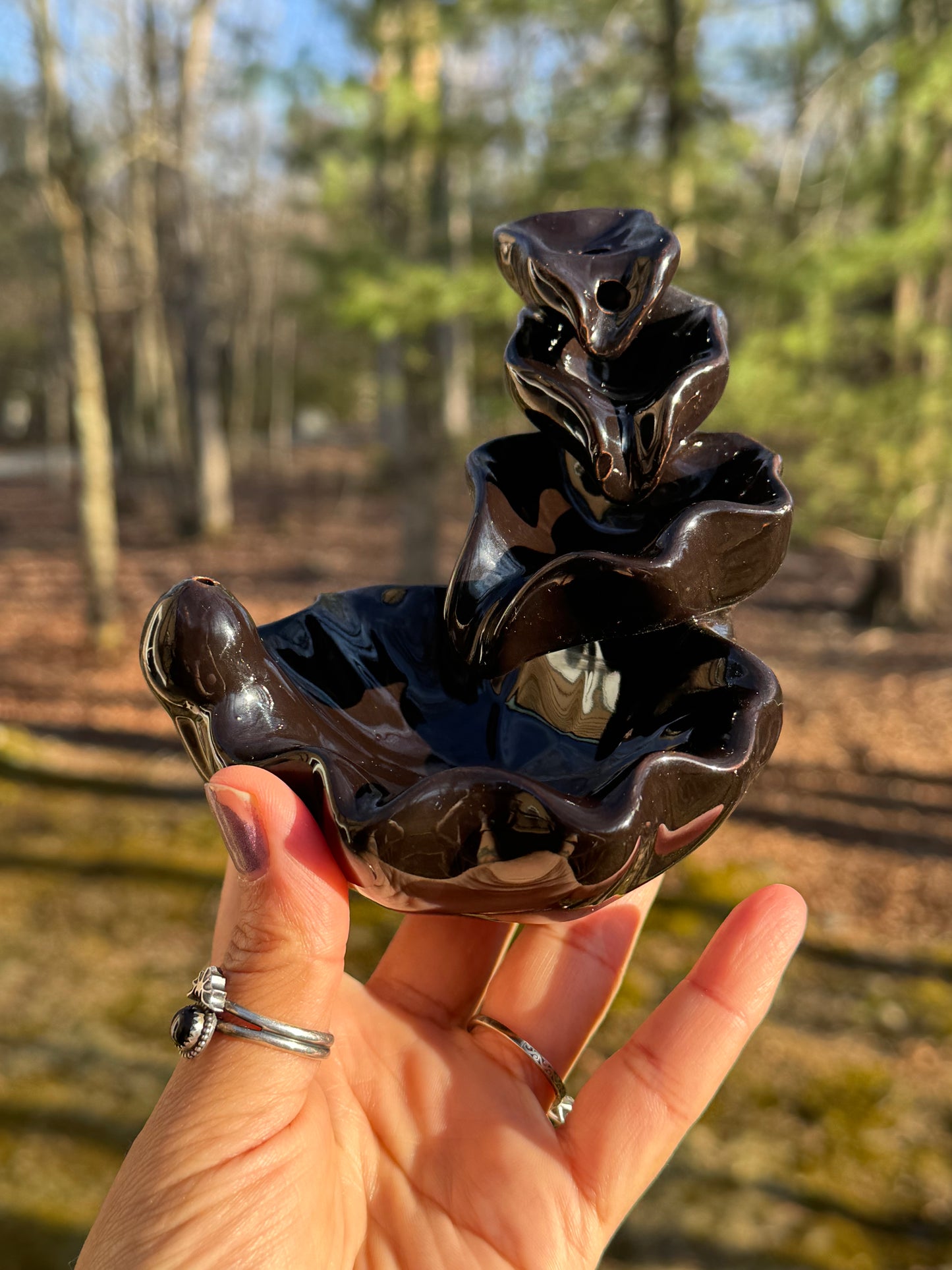 Lily leaf Backflow incense fountain