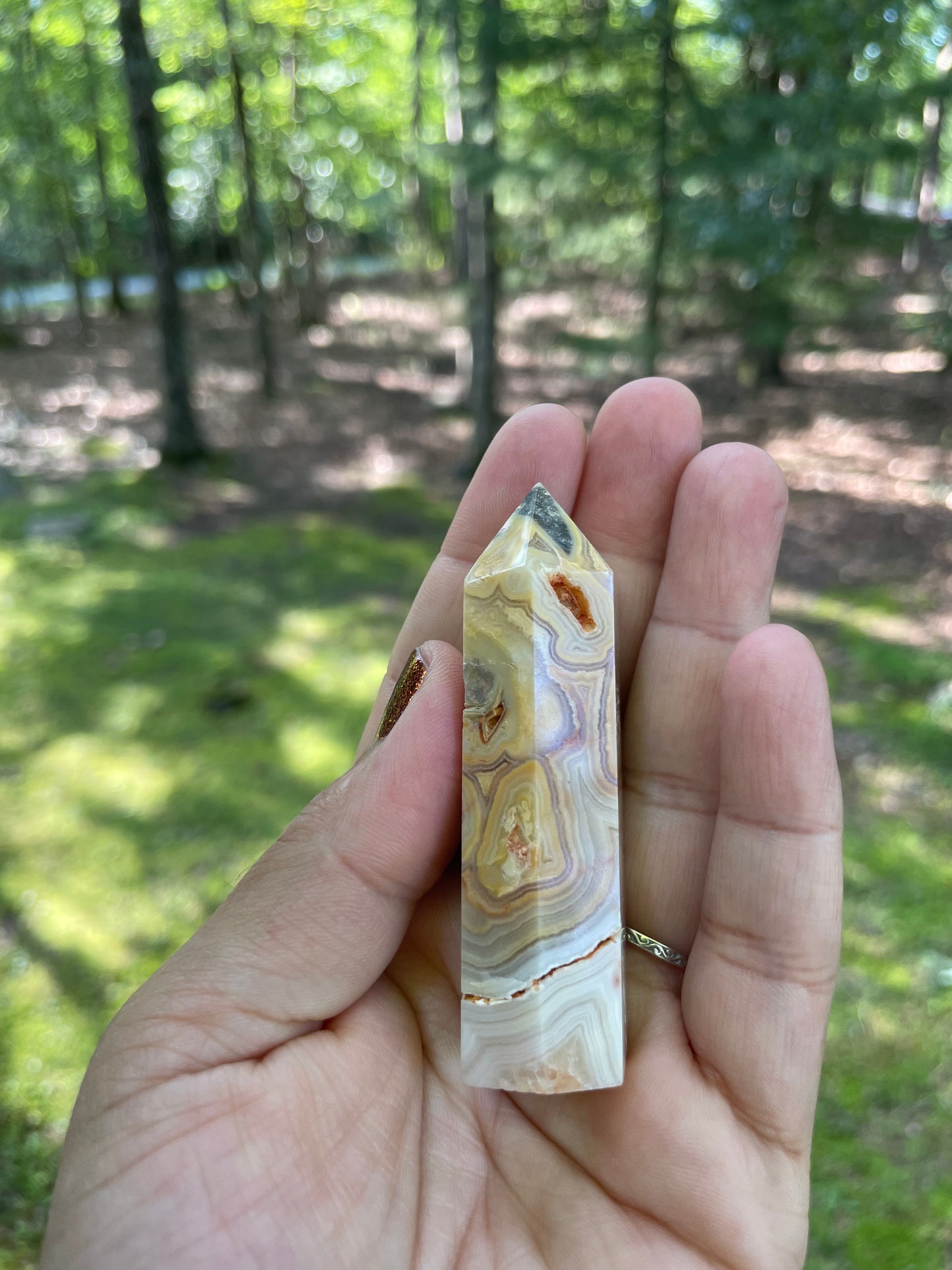 Crazy lace agate point