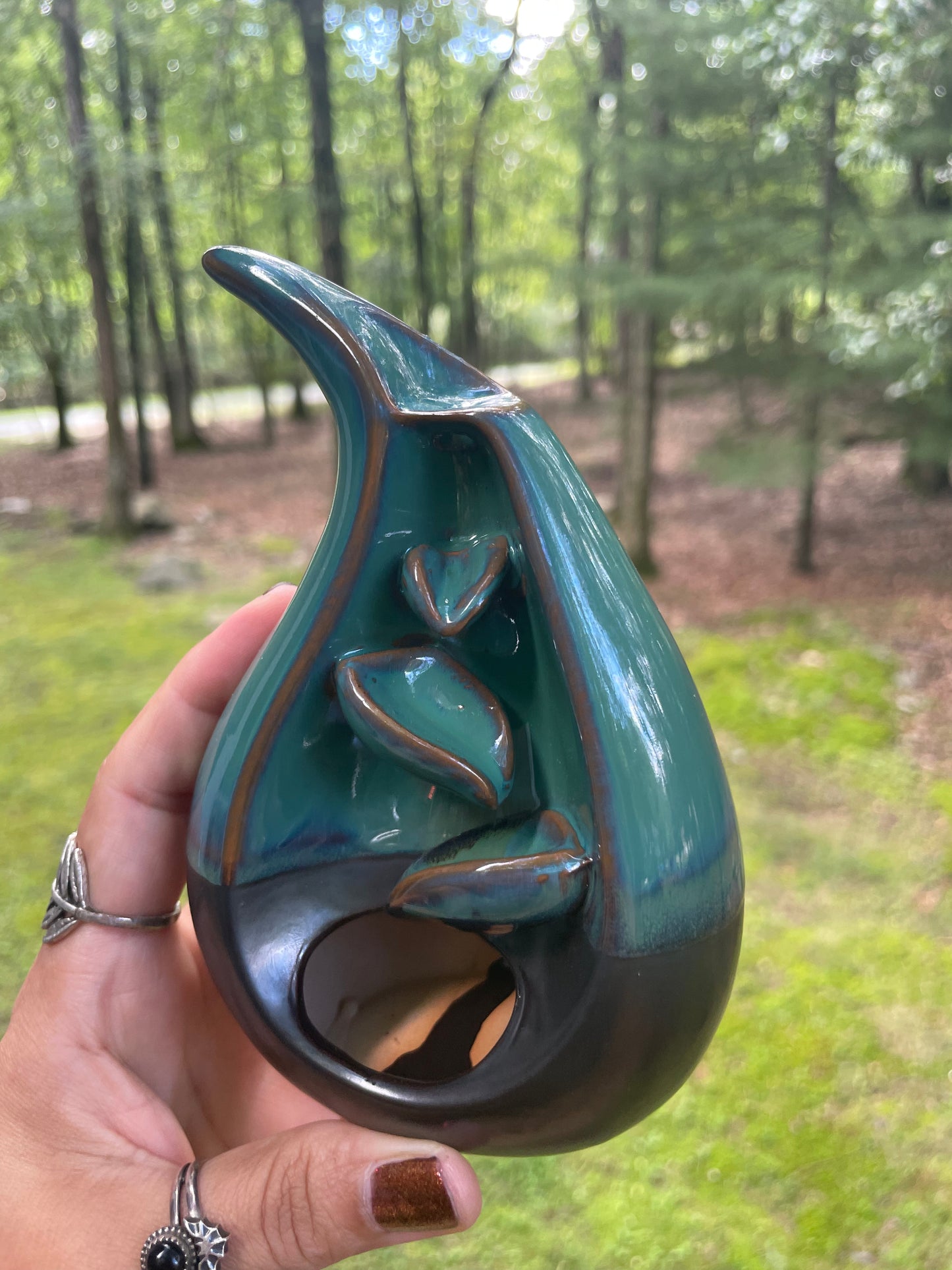 Ceramic, teardrop, backflow, incense burner