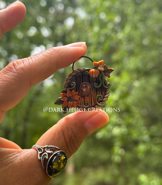 Autumn Whisper fairy door pendant