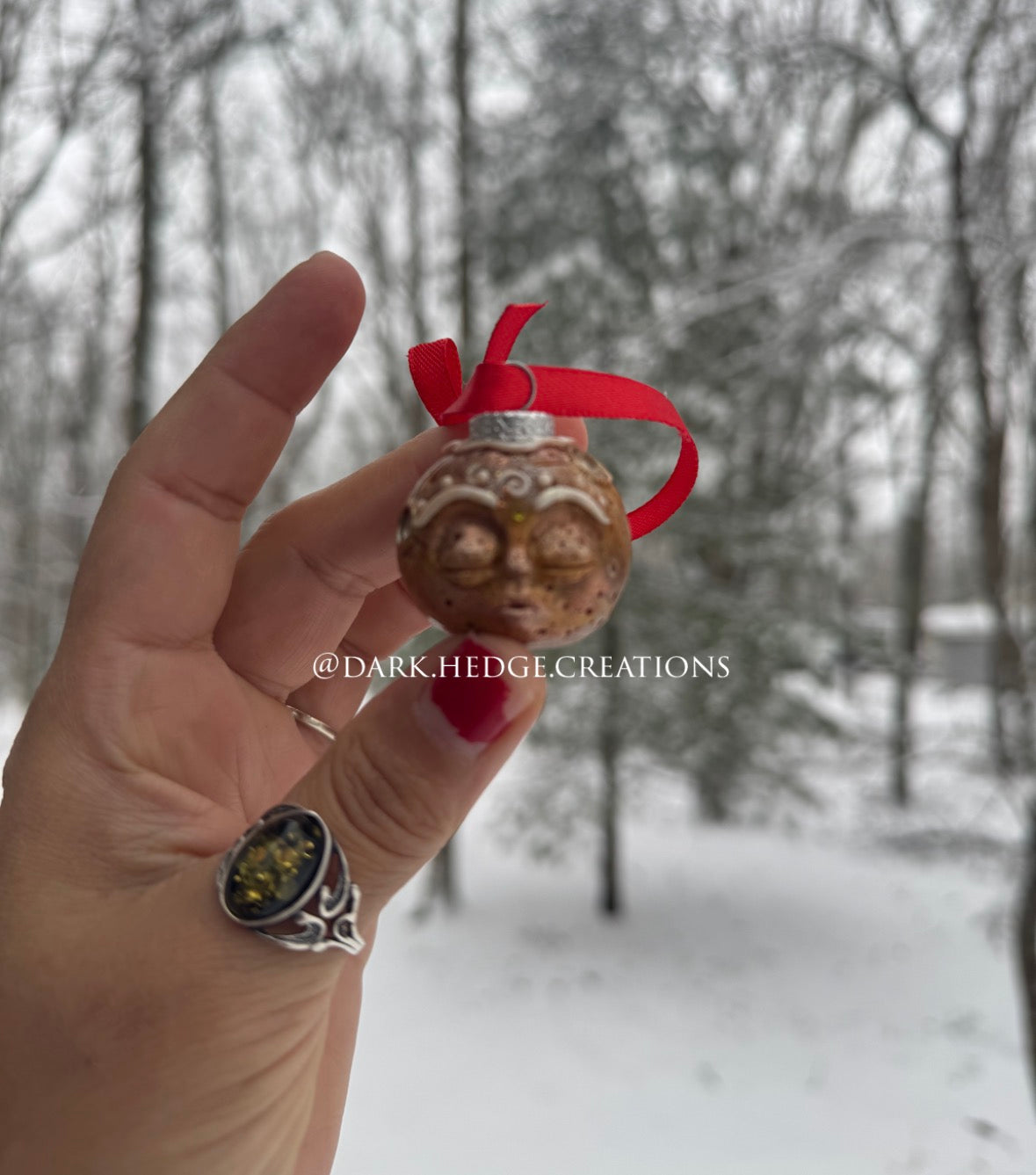 Gingerbread moon ornament