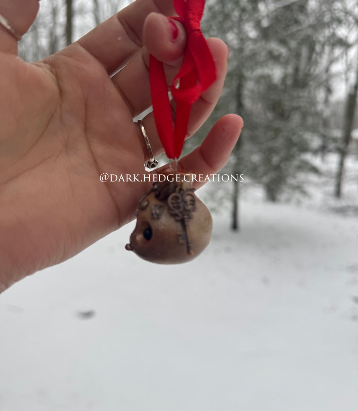 “The key to my heart is coffee”ornament