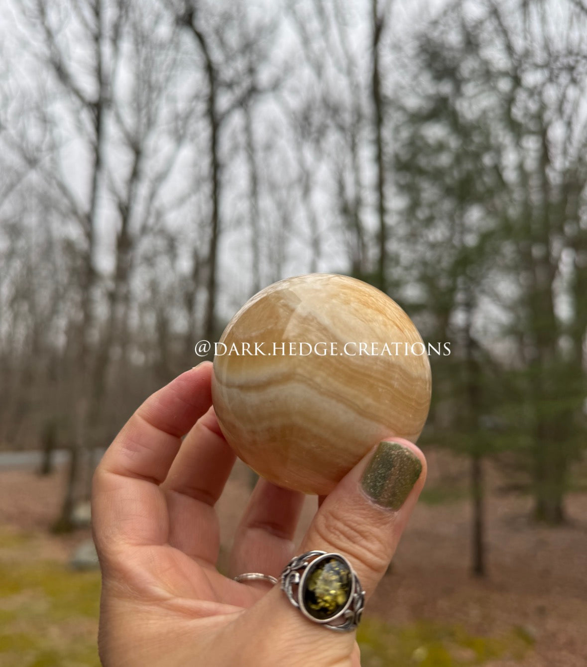 Orange calcite sphere