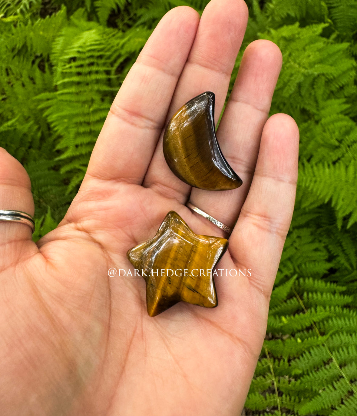 Tiger’s eye star and moon set