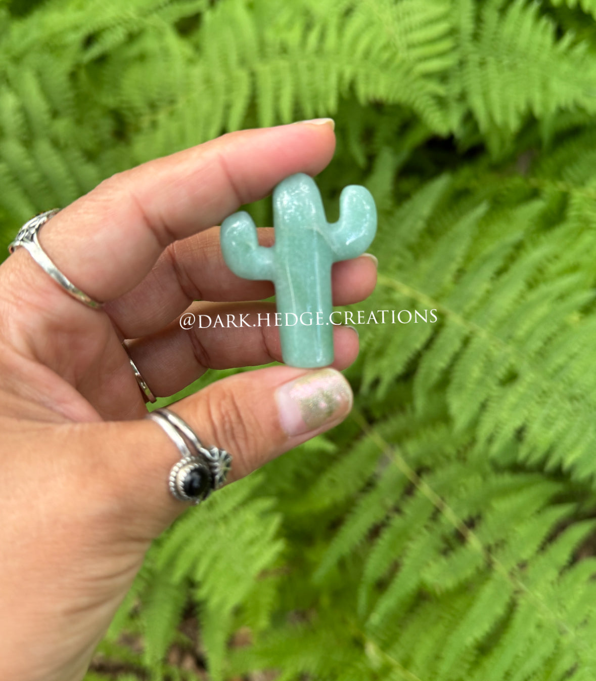 Green aventurine cactus
