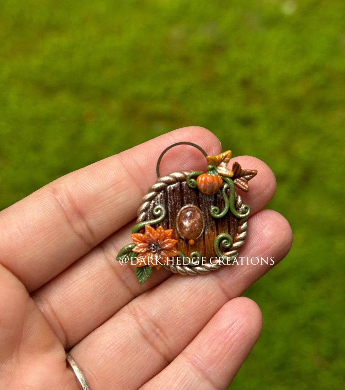 Autumn Whisper fairy door pendant