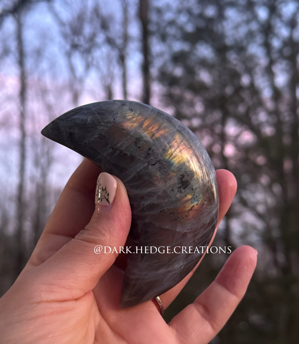 Sunset flash labradorite moon