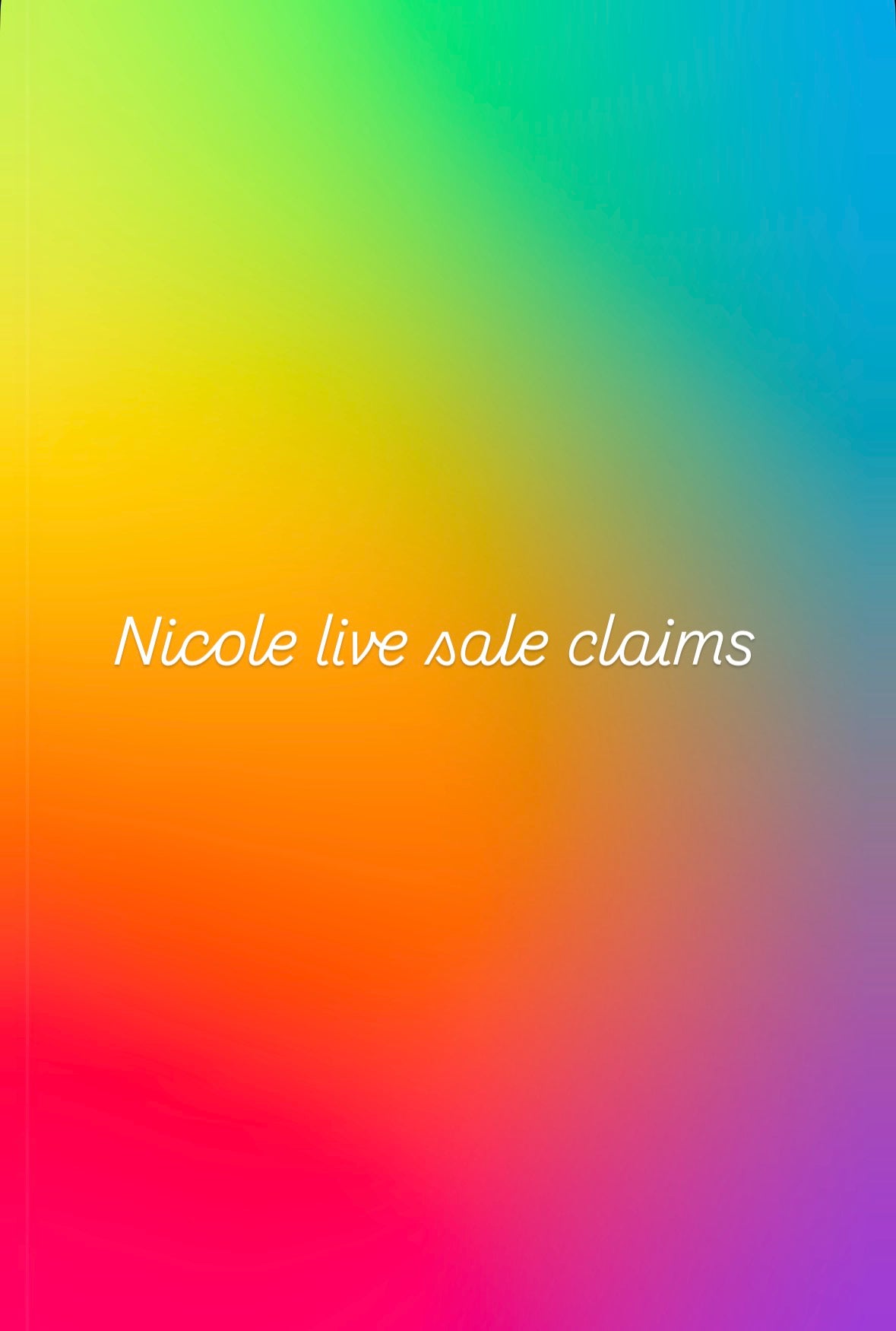 Nicole  live sale claims