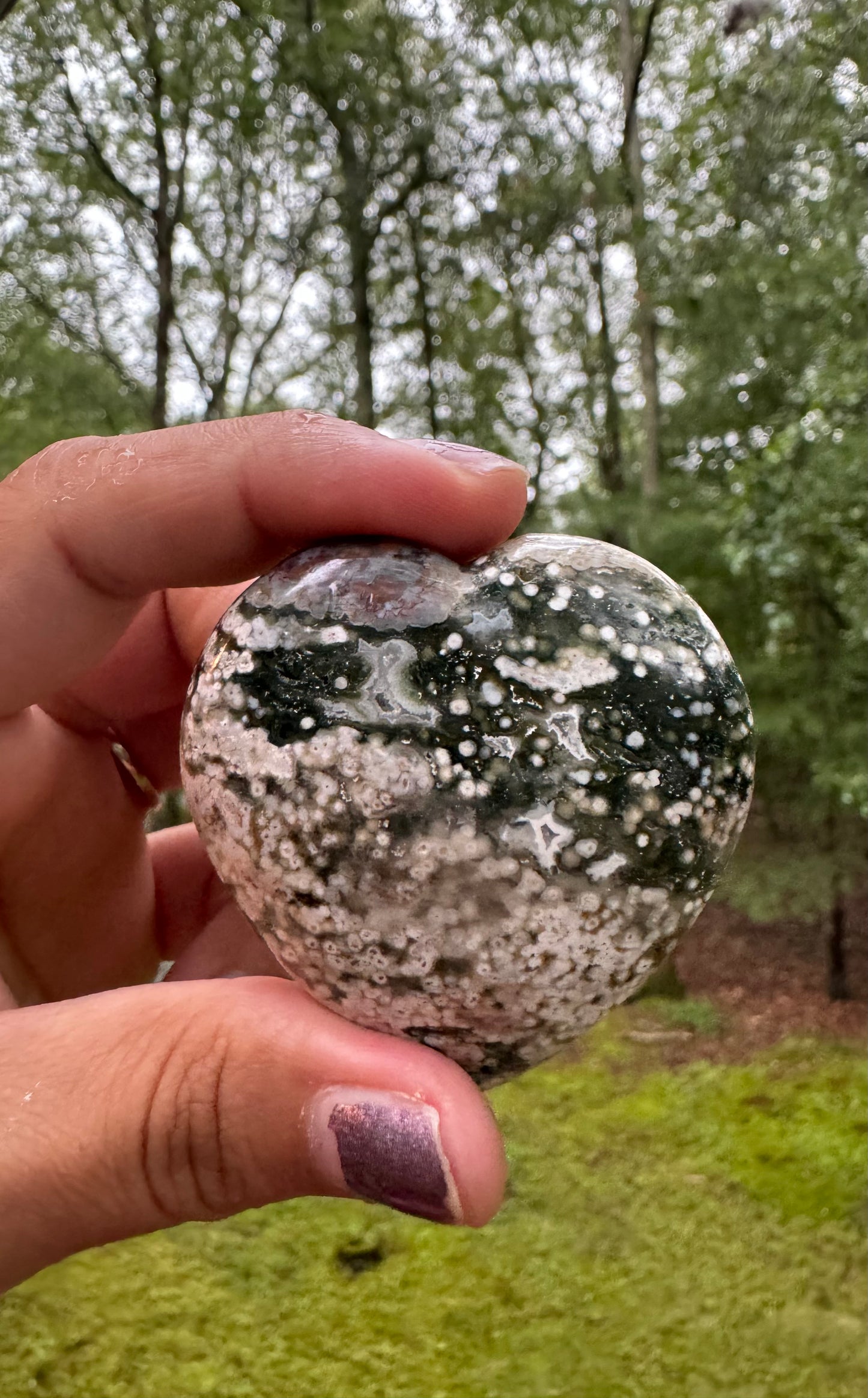 Extra quality ocean jasper heart