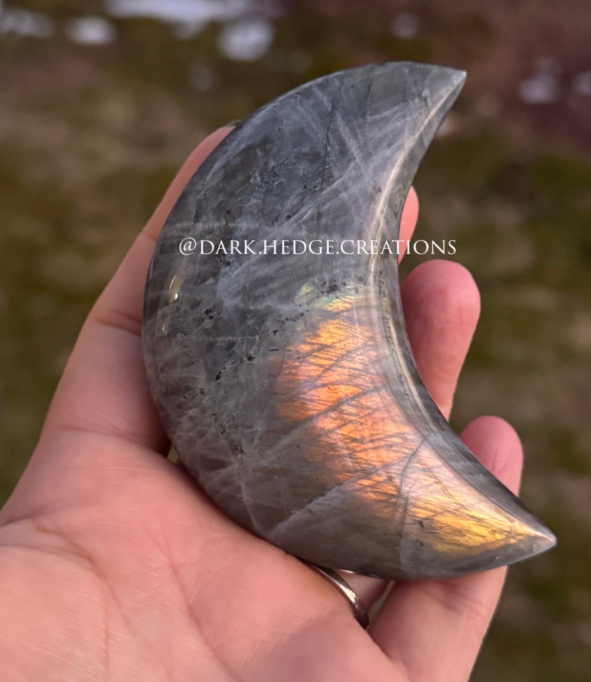 Sunset flash labradorite moon