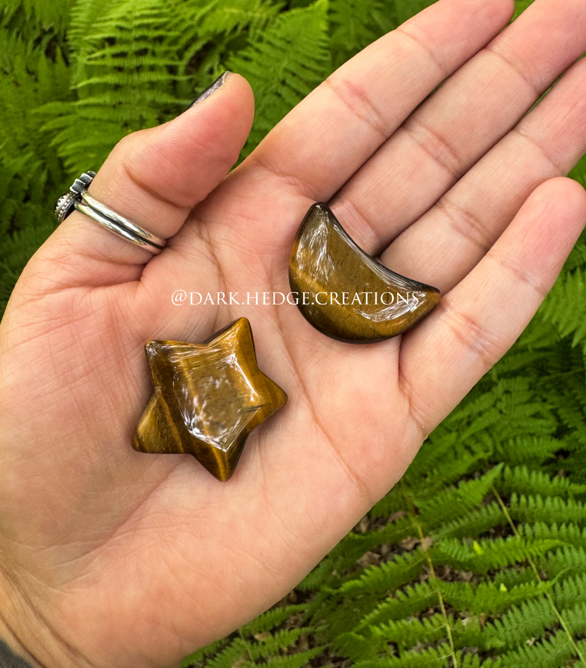 Tiger’s eye star and moon set