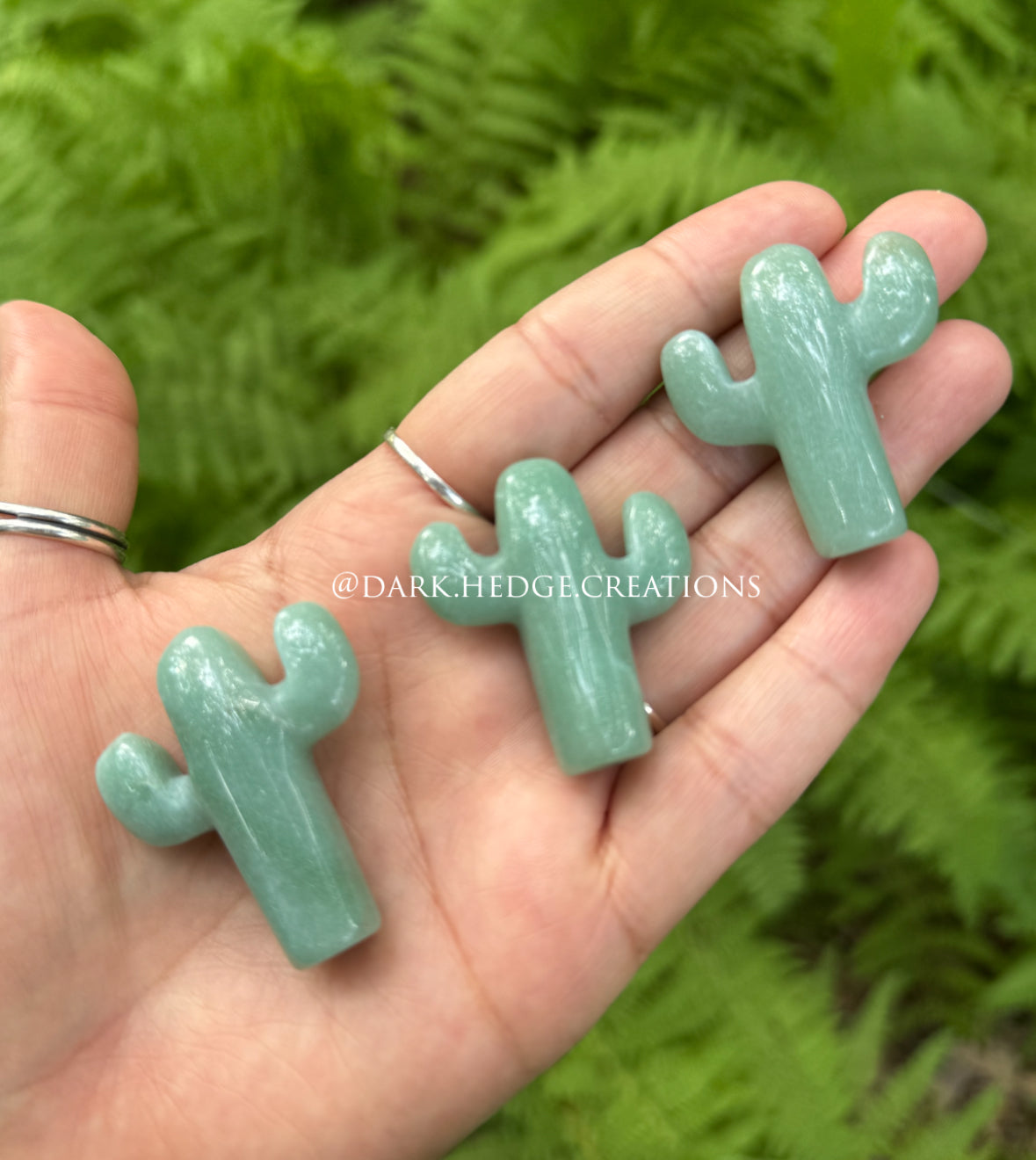 Green aventurine cactus