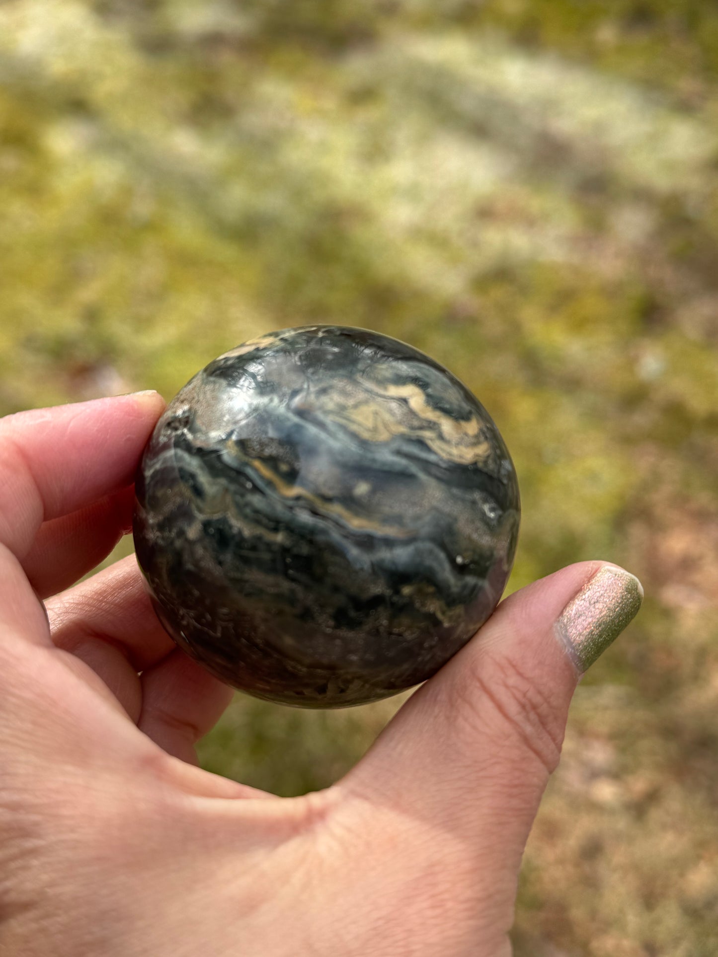 Amazing ocean Jasper sphere