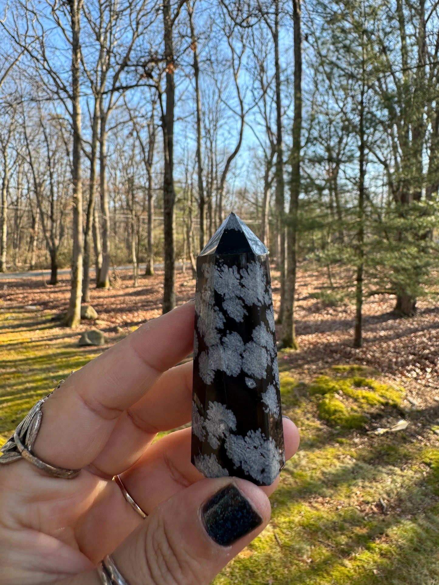 Snowflake Obsidian point