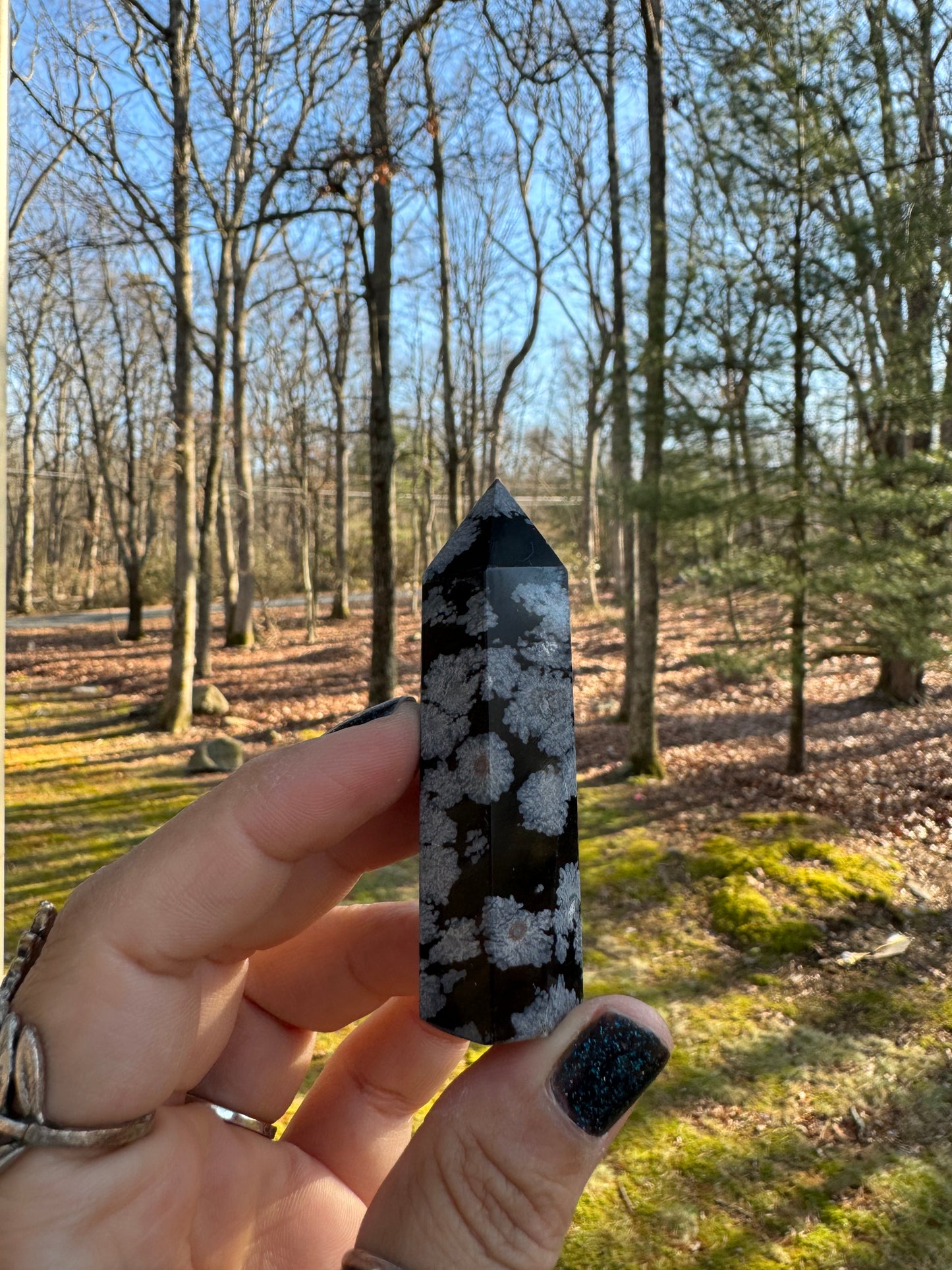 Snowflake Obsidian point