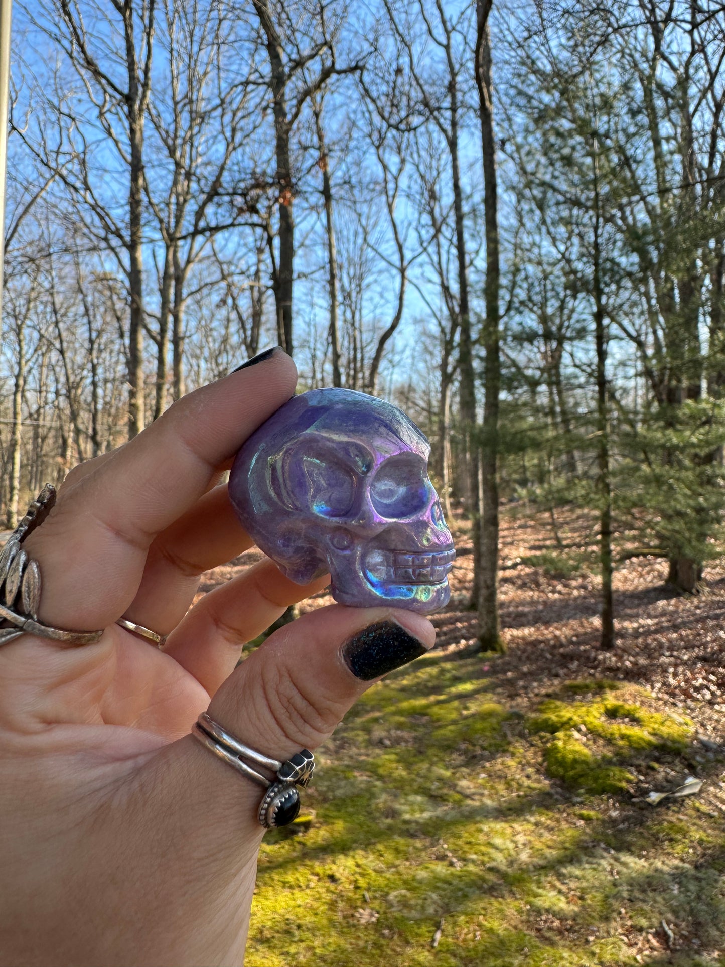 Aura lepidolite skull (small)